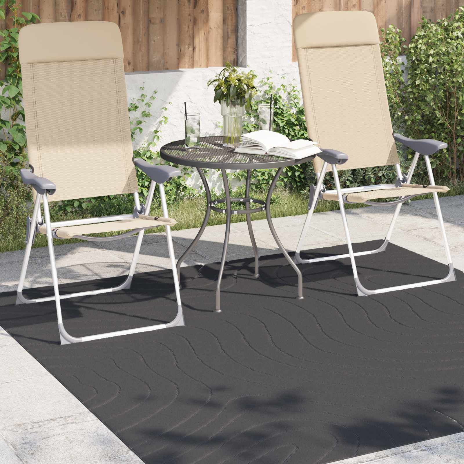Area Rug Square Anthracite 120 x 120 cm