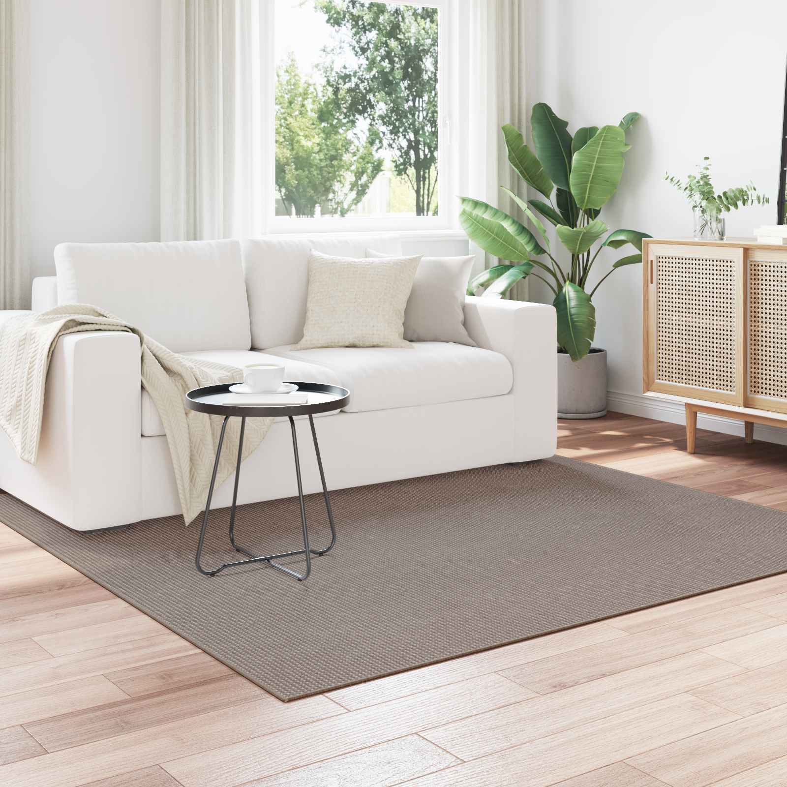 Zonālais paklājs HUARTE Taupe 120 x 120 cm Poliesters