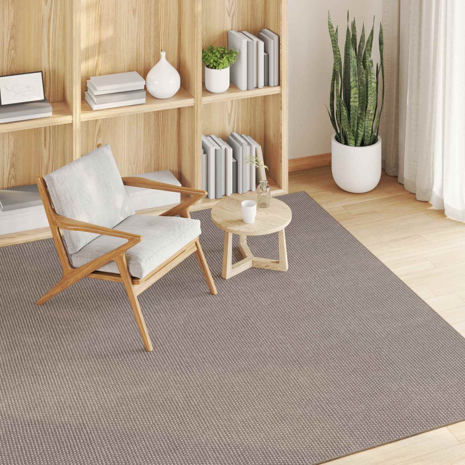 Zonālais paklājs HUARTE Taupe 120 x 120 cm Poliesters