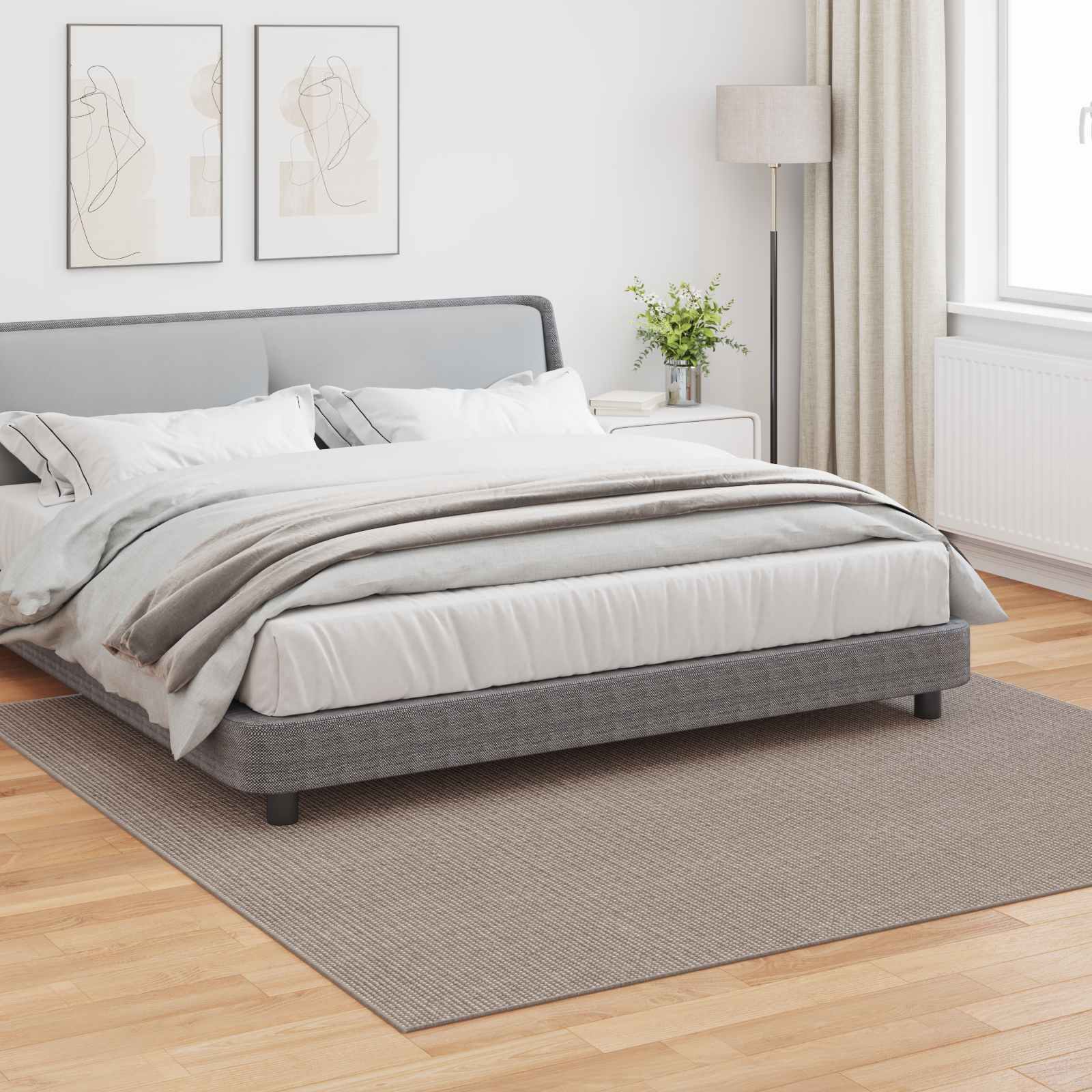 Huarte Taupe Zonal Rug 240 x 240 cm Polyester