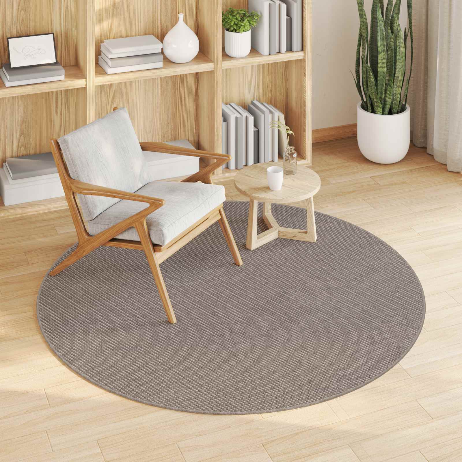 Zoninės kiliminės dangos HUARTE Taupe Ø 120 CM Poliesteris