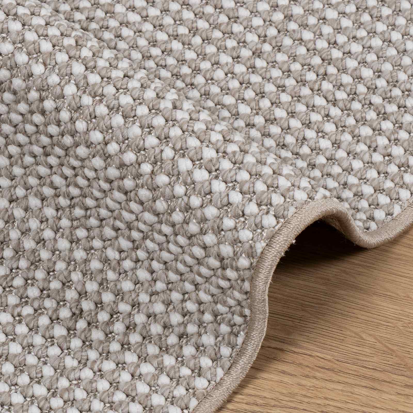 HUARTE Cream and Taupe Zoned Rug 120 x 120 cm