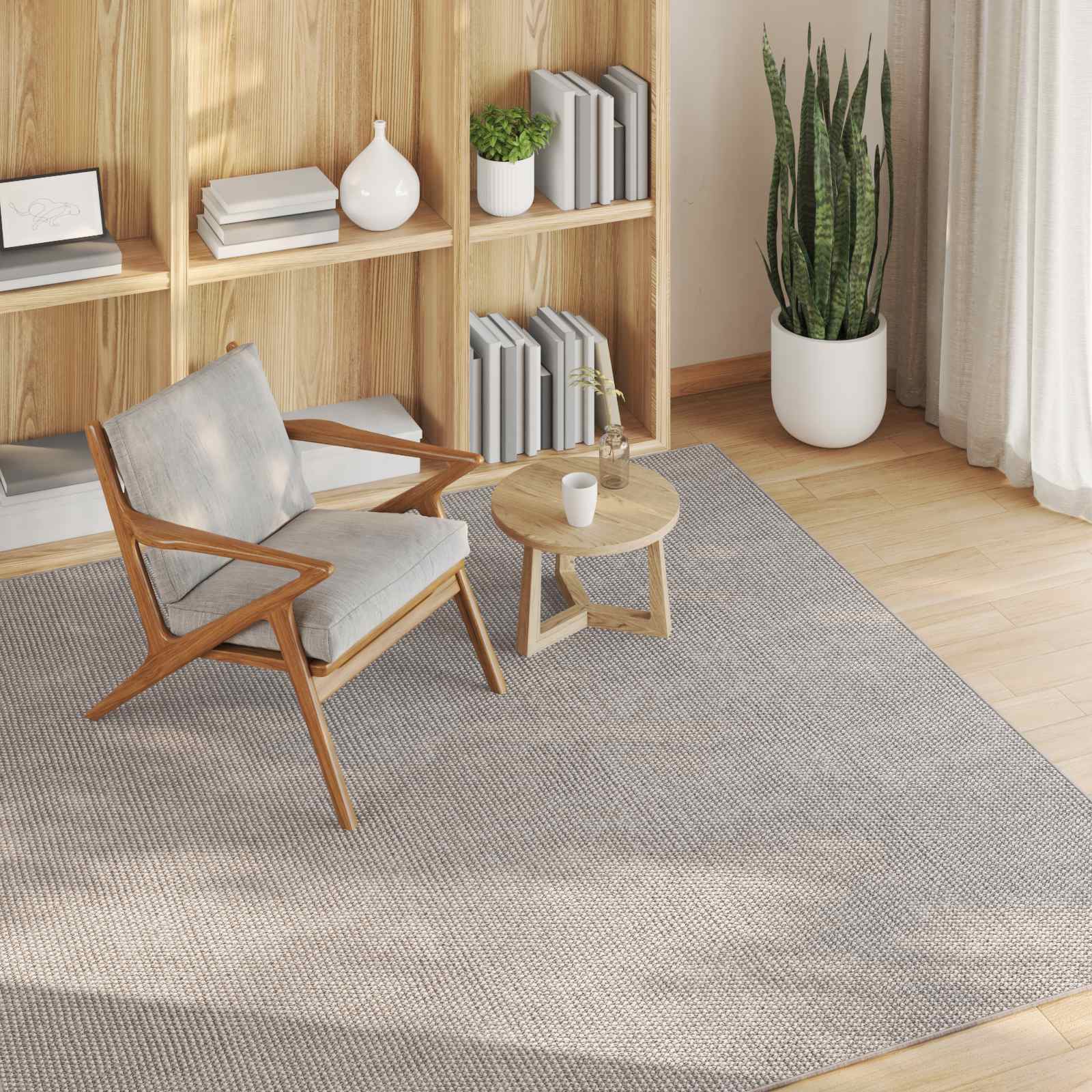Zonal Carpet HUARTE Cream and Taupe 200 x 200 cm
