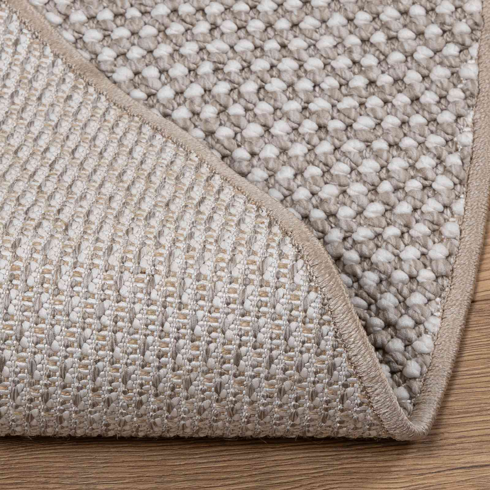 Zoned Round Cream and Taupe Area Rug Ø 200 CM