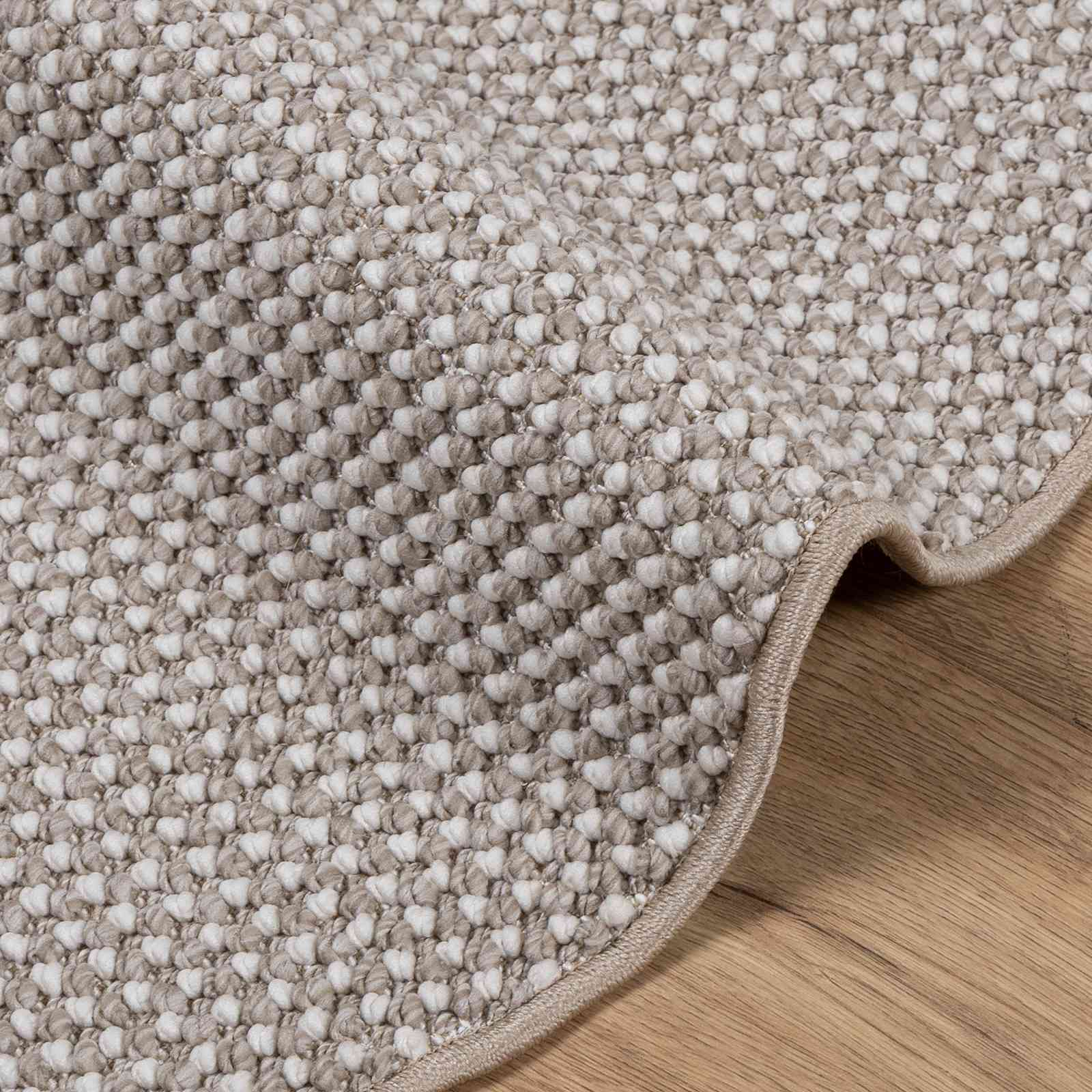 Zoned Round Cream and Taupe Area Rug Ø 200 CM