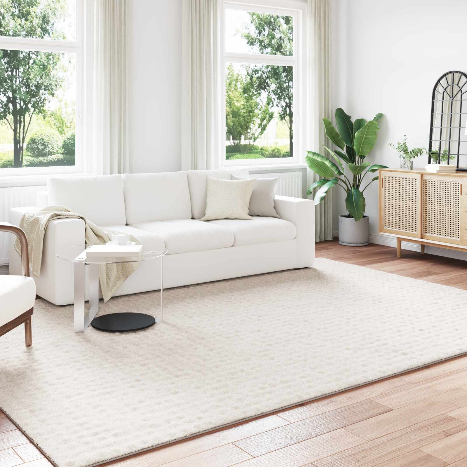 Area Rugs Rectangular Cream 340 x 240 cm