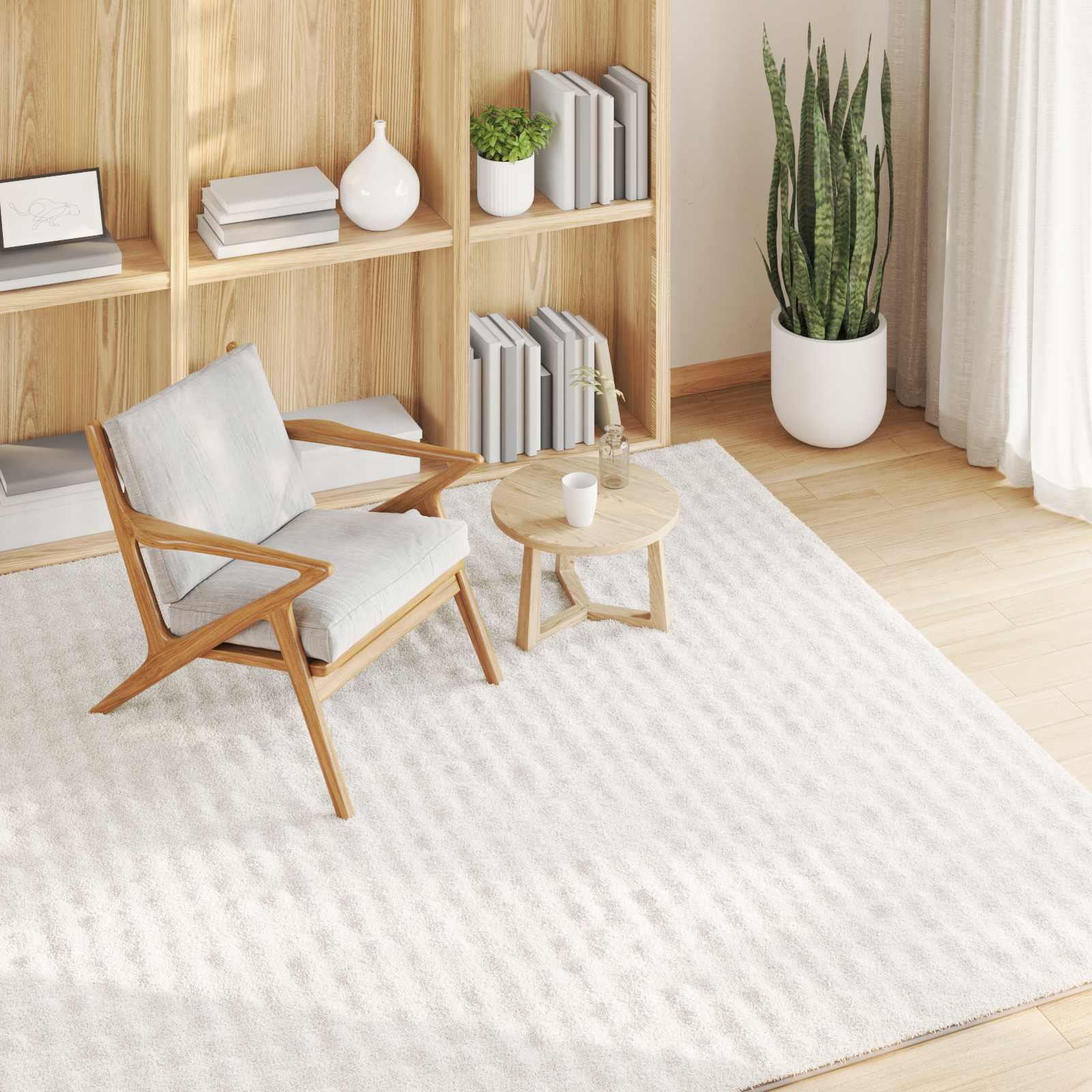 Zonal Rug Cream Square 120 x 120 cm