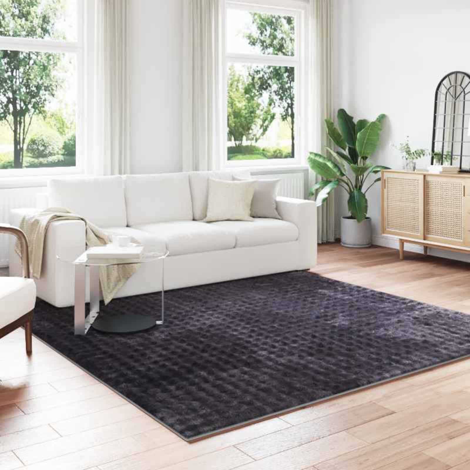 Area Rug Square Sand 200 x 200 cm