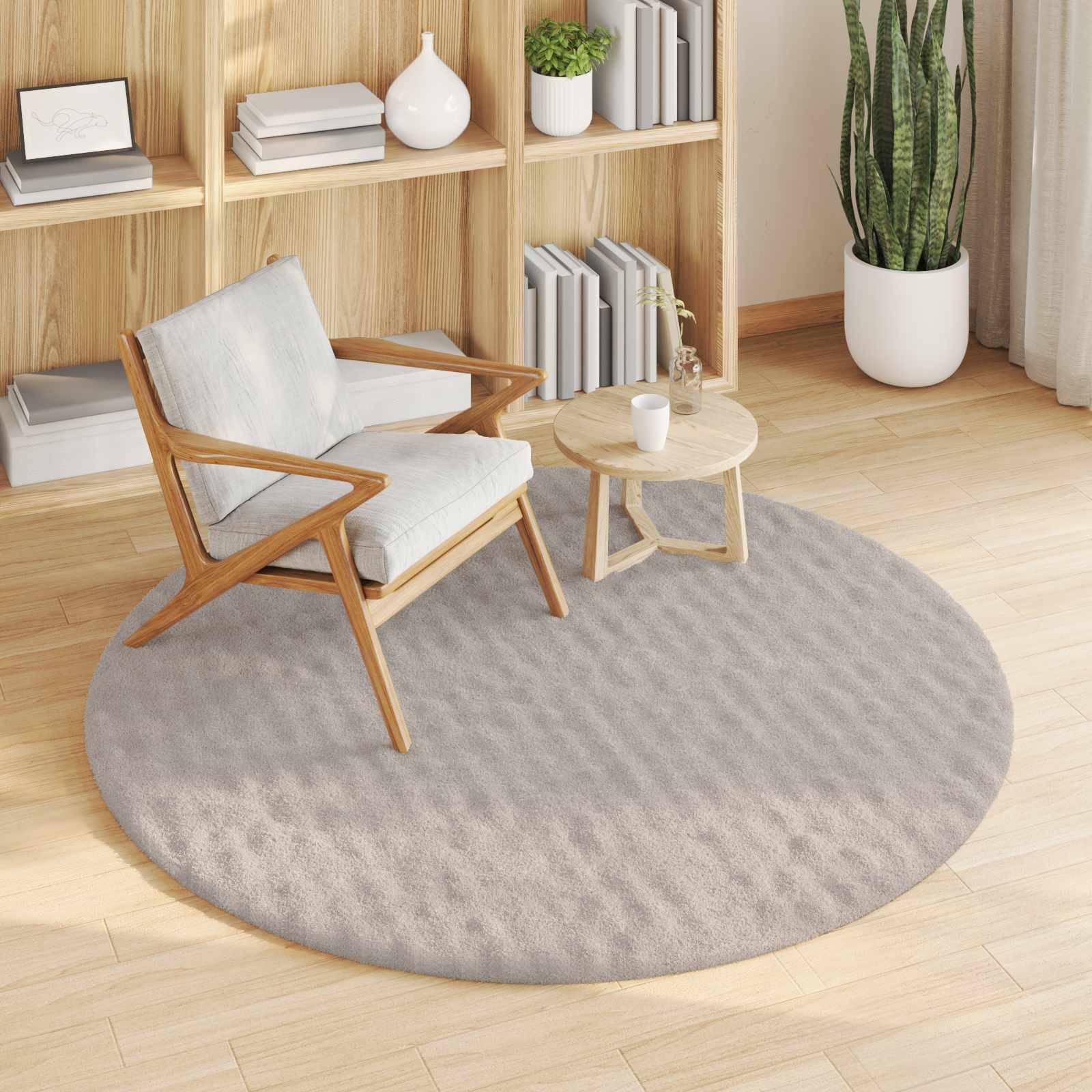 Zoned Carpet Round Sand Ø 200 CM