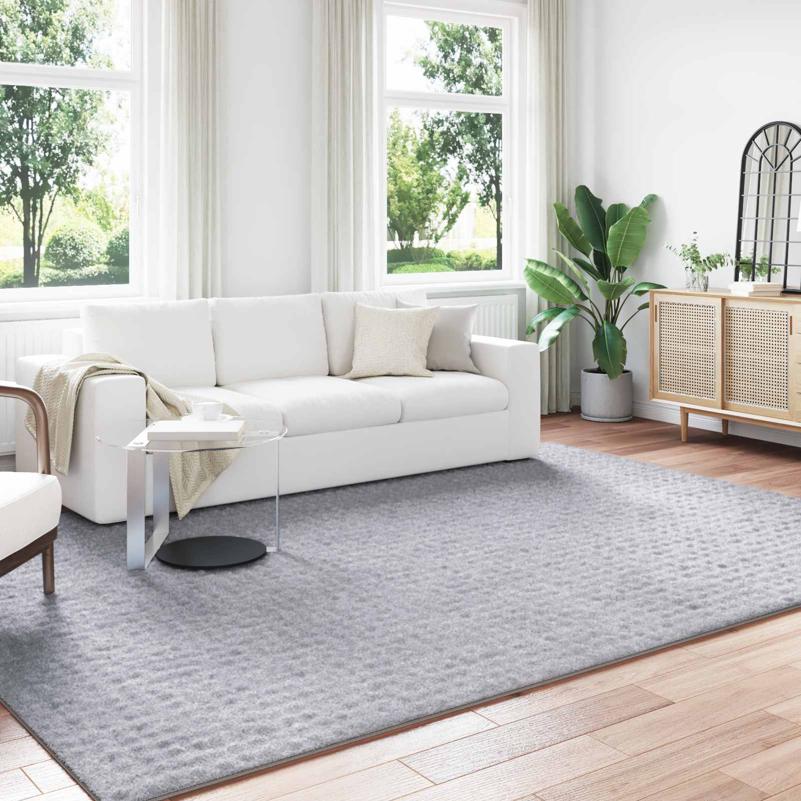 Zoned Rug Rectangular Grey 280 x 200 cm