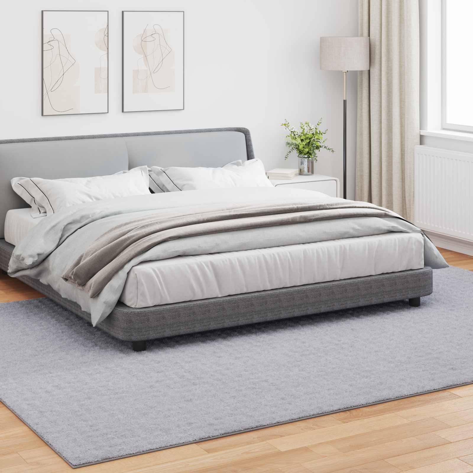 Zoned Rug Rectangular Grey 280 x 200 cm