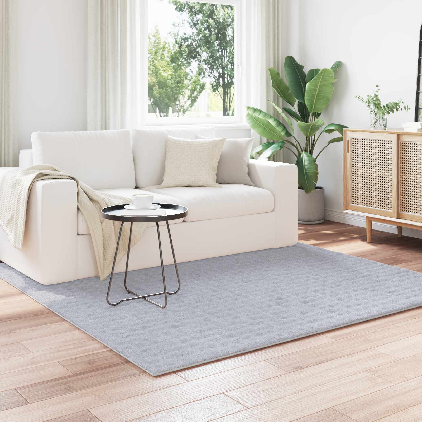 Square Grey Area Rug 120 x 120 cm