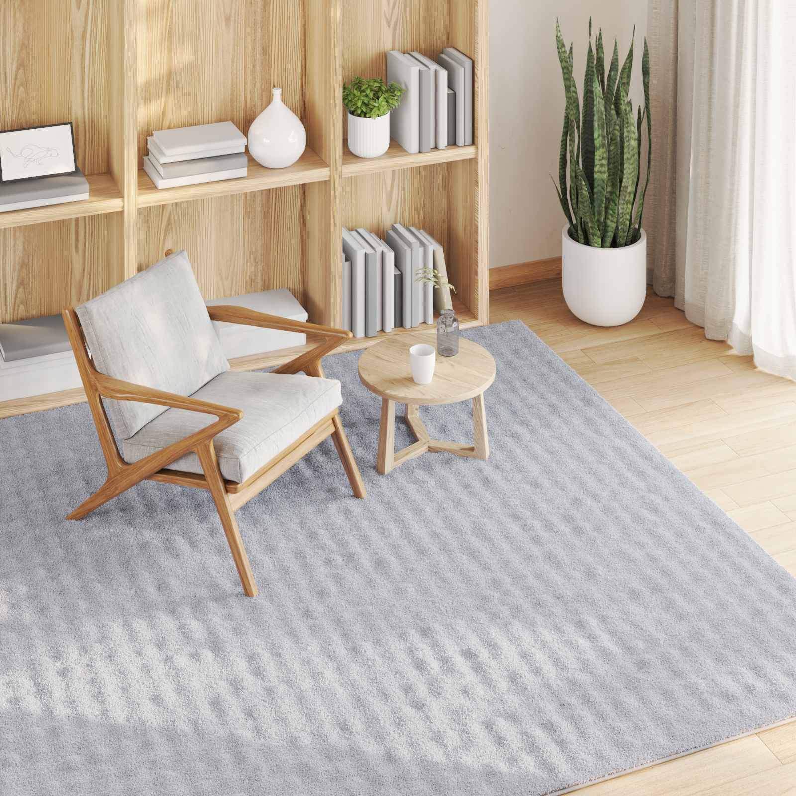 Square Grey Area Rug 120 x 120 cm