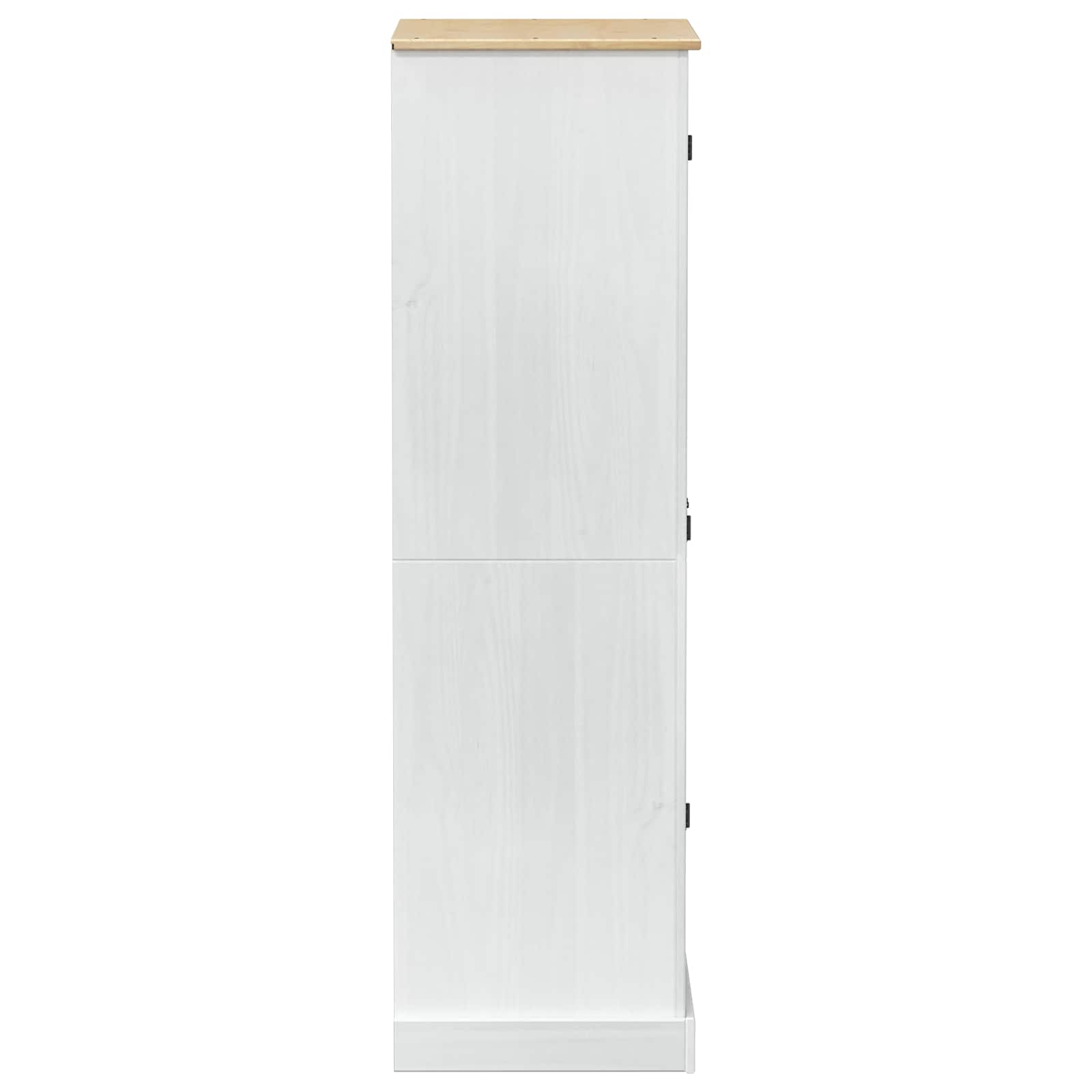 Spintos su stalčių Balta 76 x 50 x 170 cm Kietos pušies mediena