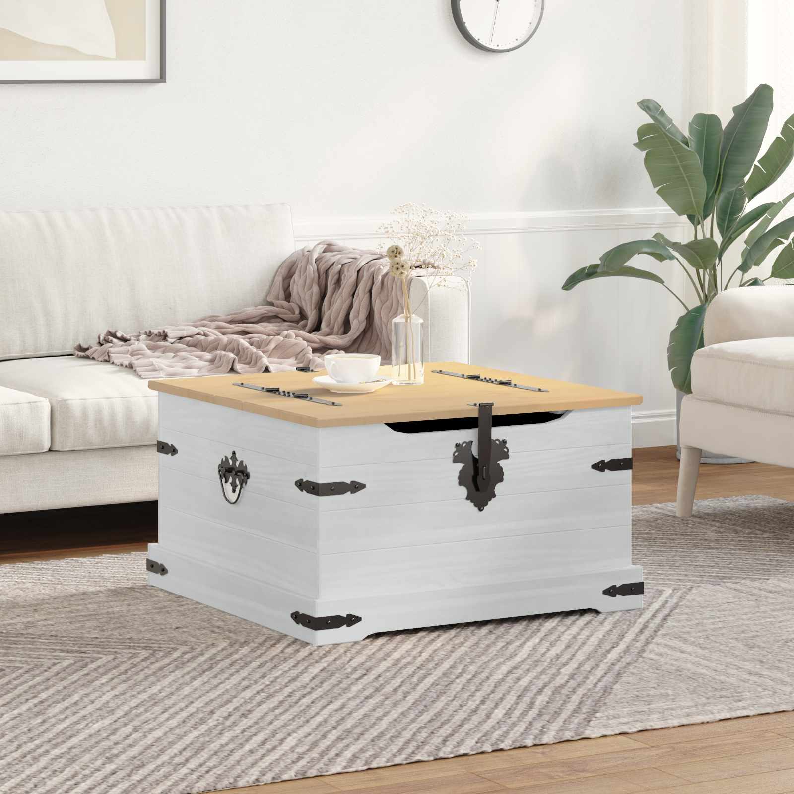storage box Balta 78 x 78 x 45 cm Kietos pušies mediena