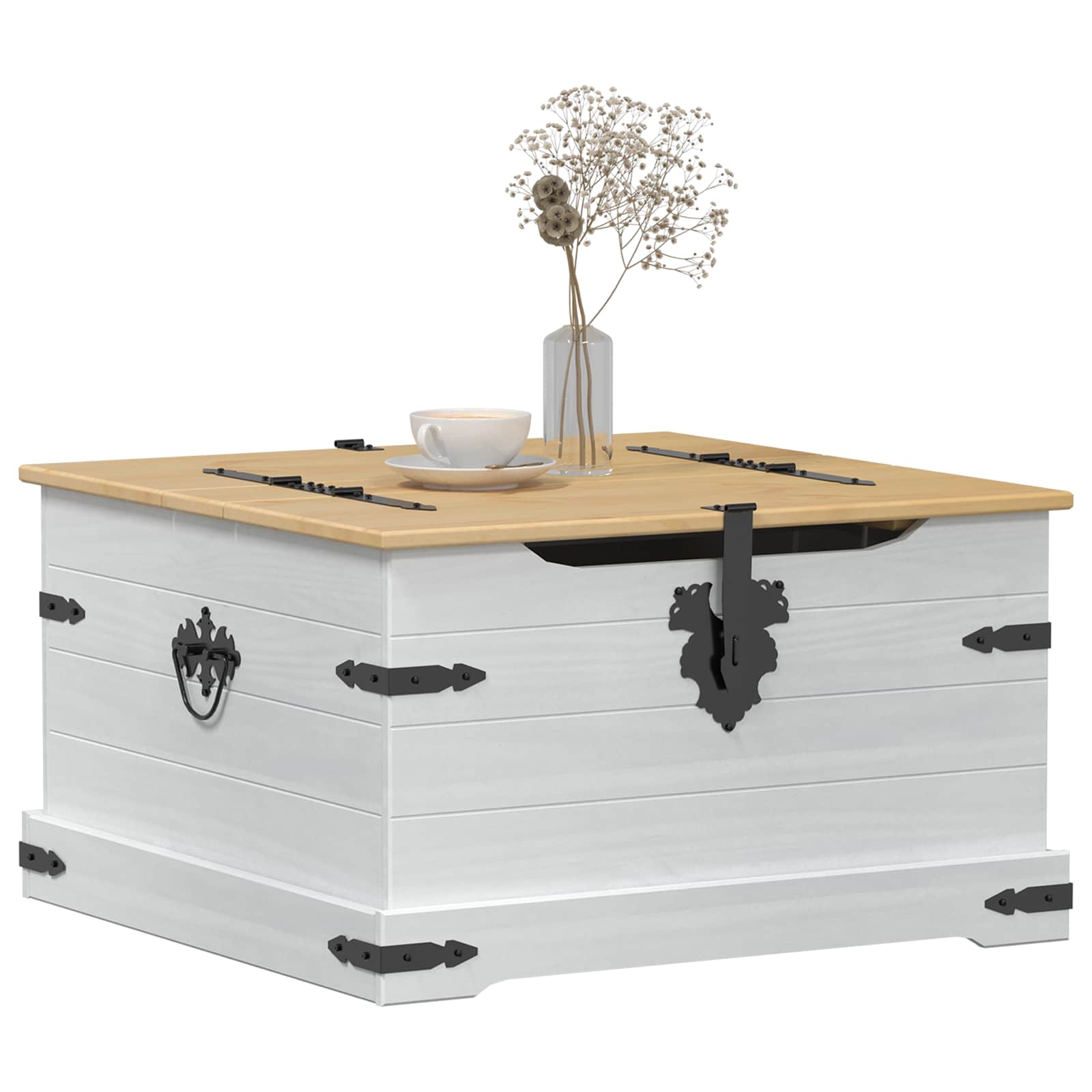 storage box Balta 78 x 78 x 45 cm Kietos pušies mediena