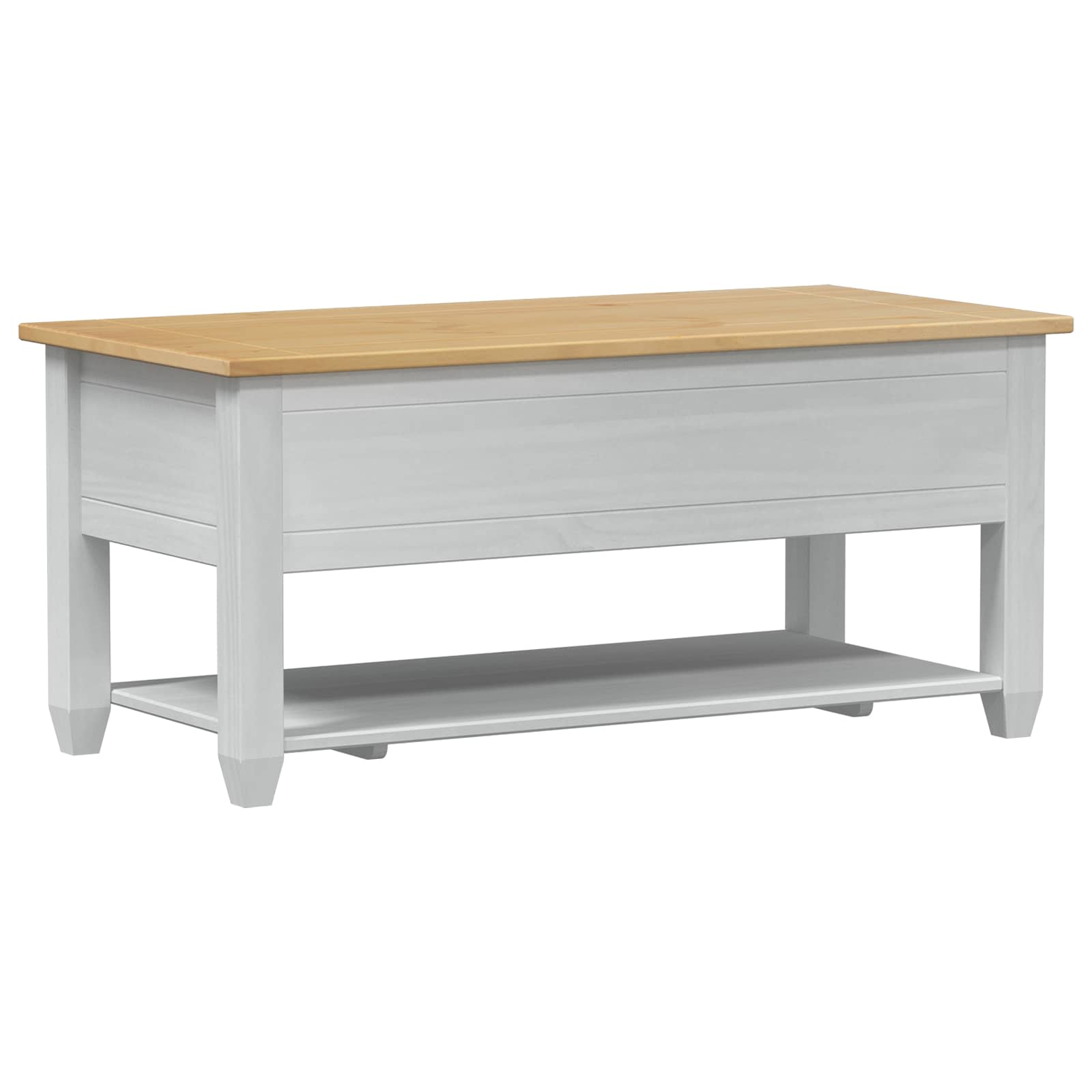 Kavos staliukas Balta 100 x 48 x 45 cm Kietos pušies mediena