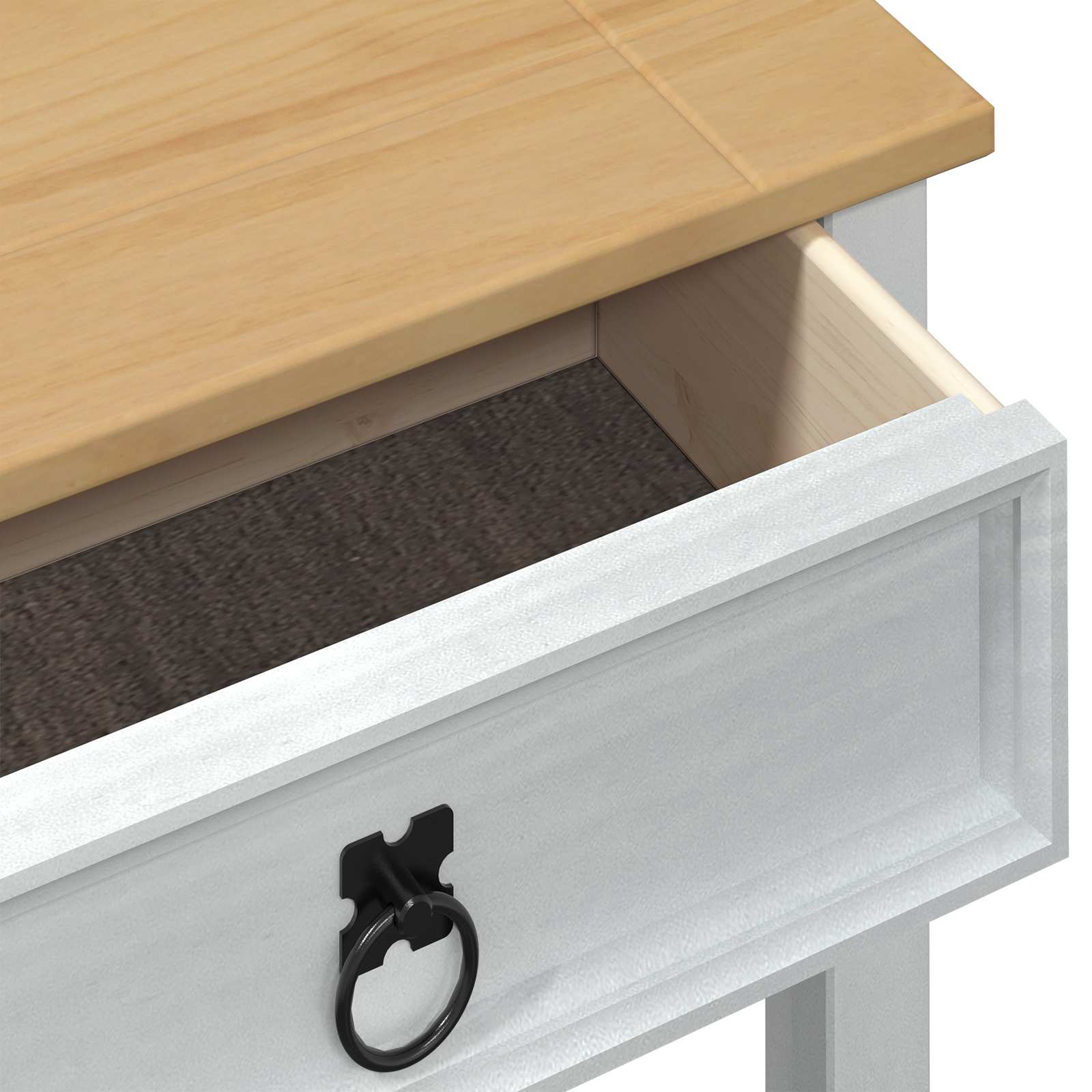 Konsoles galds Balts 55 x 35 x 73 cm Masīva priedes koksne