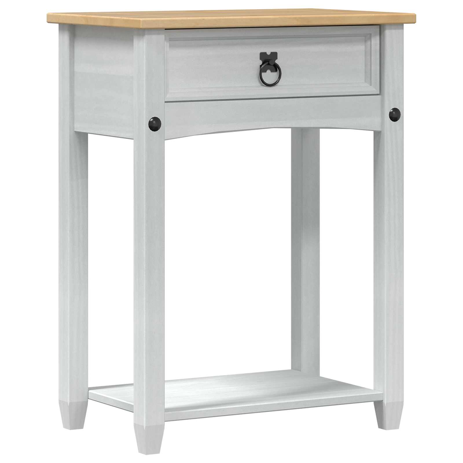 Konsoles galds Balts 55 x 35 x 73 cm Masīva priedes koksne