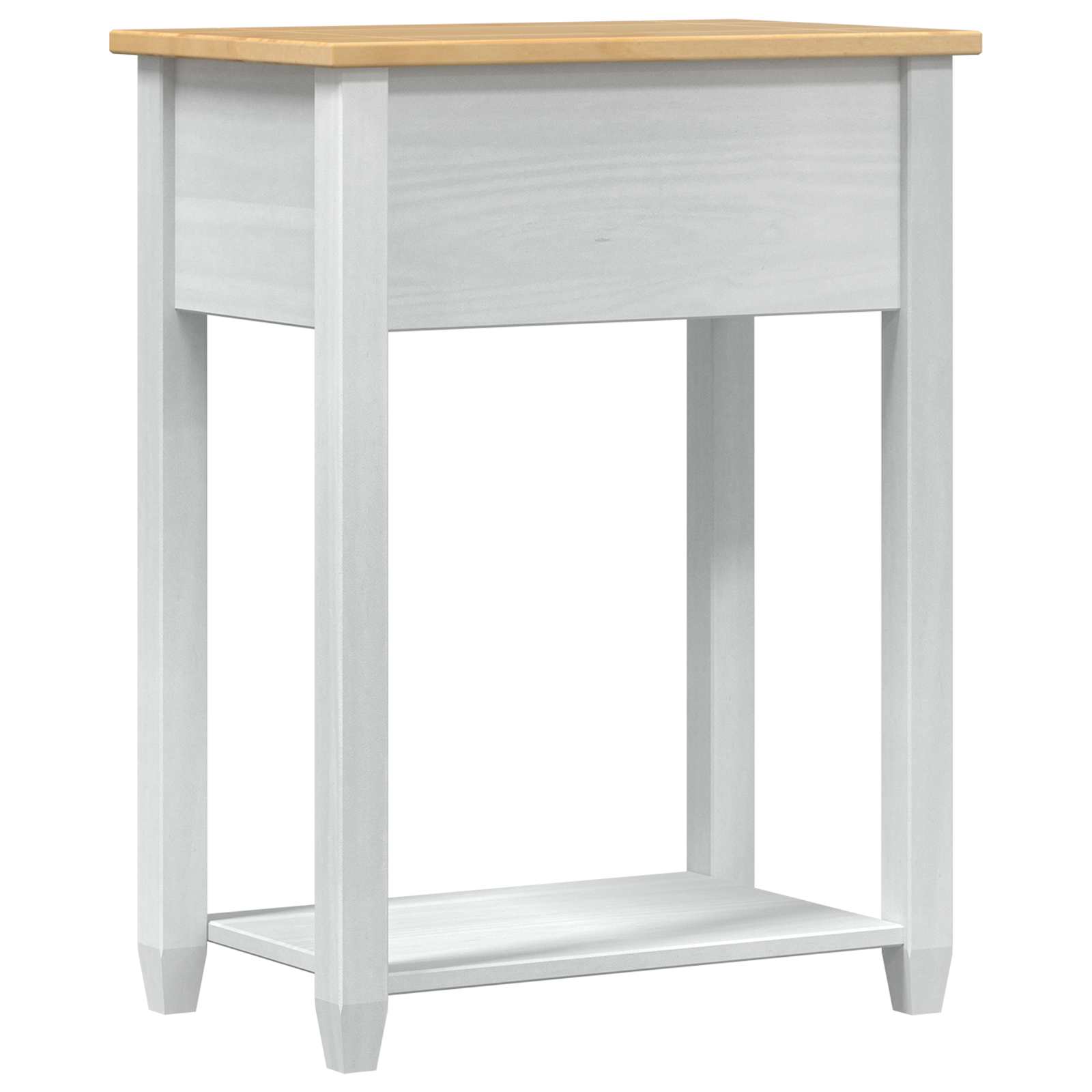 Konsoles galds Balts 55 x 35 x 73 cm Masīva priedes koksne