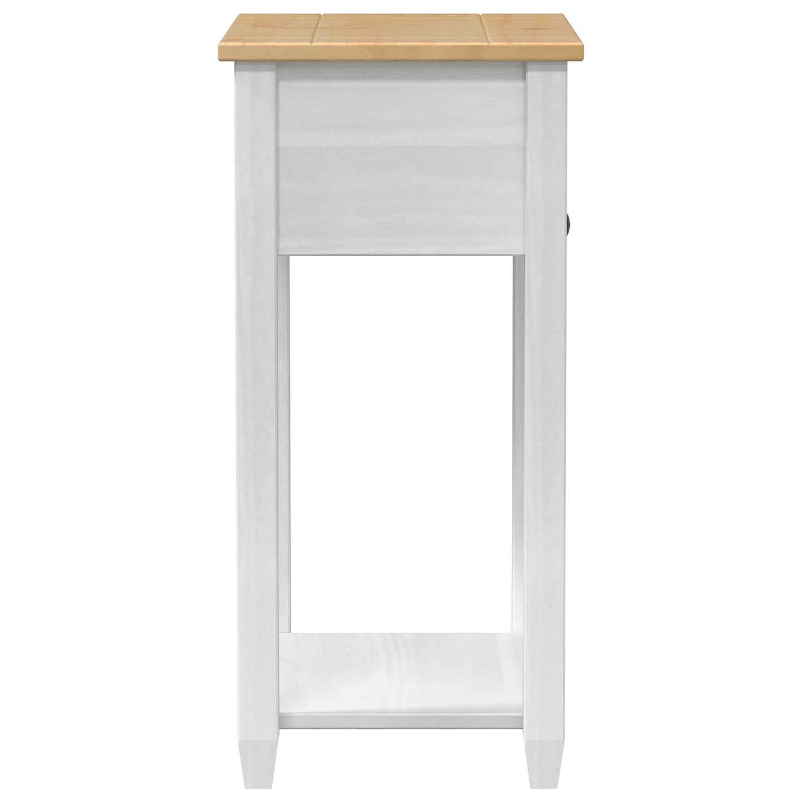 Konsoles galds Balts 55 x 35 x 73 cm Masīva priedes koksne