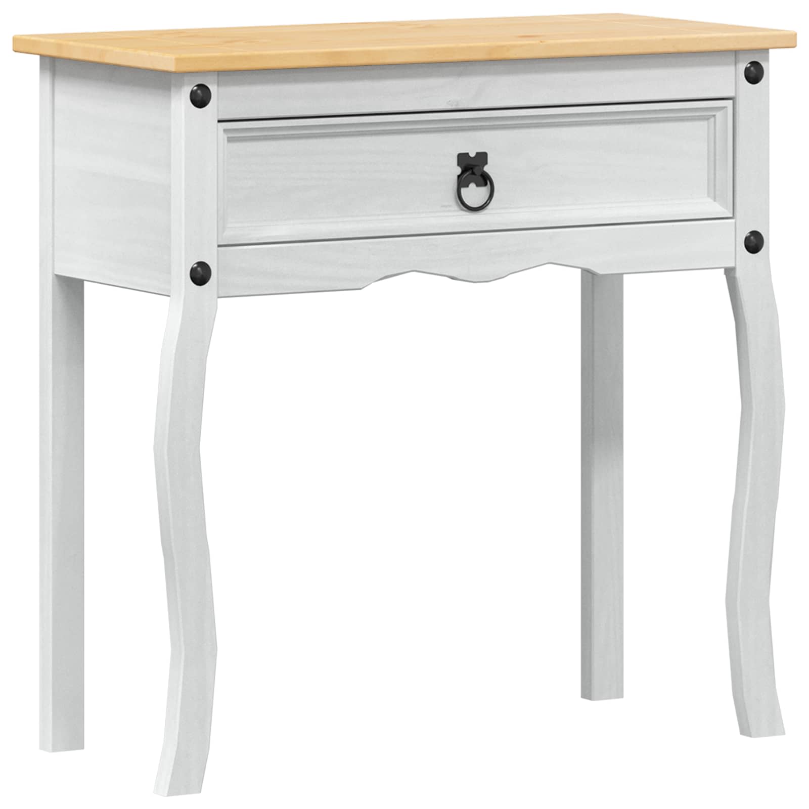 Konsoles galds Balts 73 x 35 x 73 cm Masīva priedes koksne