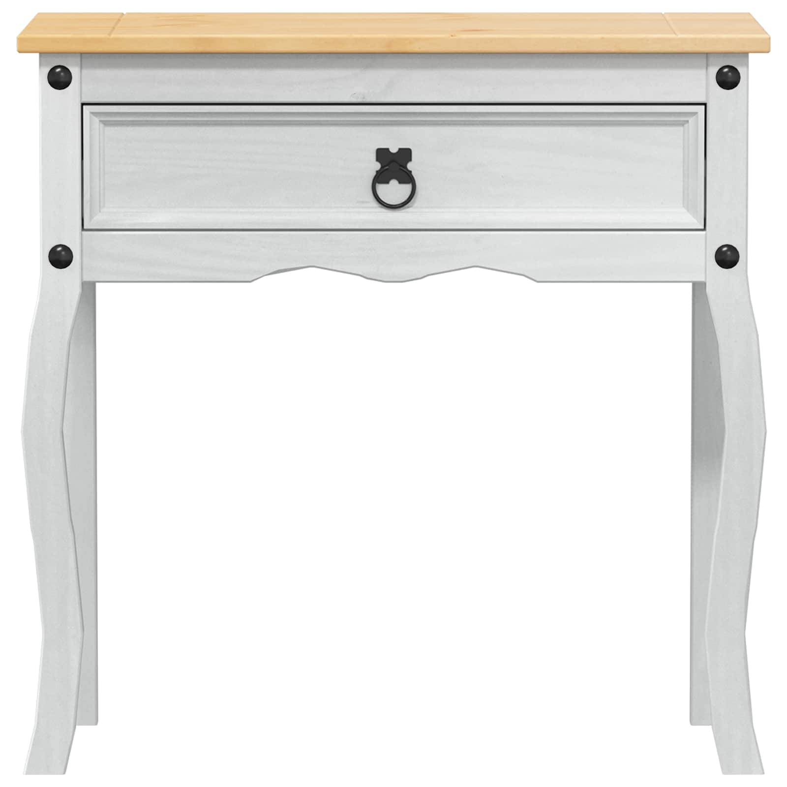 Konsoles galds Balts 73 x 35 x 73 cm Masīva priedes koksne