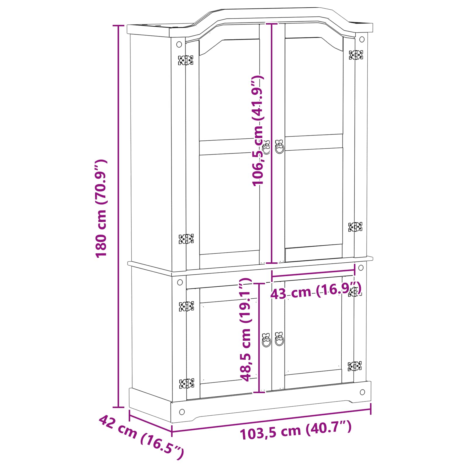 Wardrobe White 103.5 x 42 x 180 cm