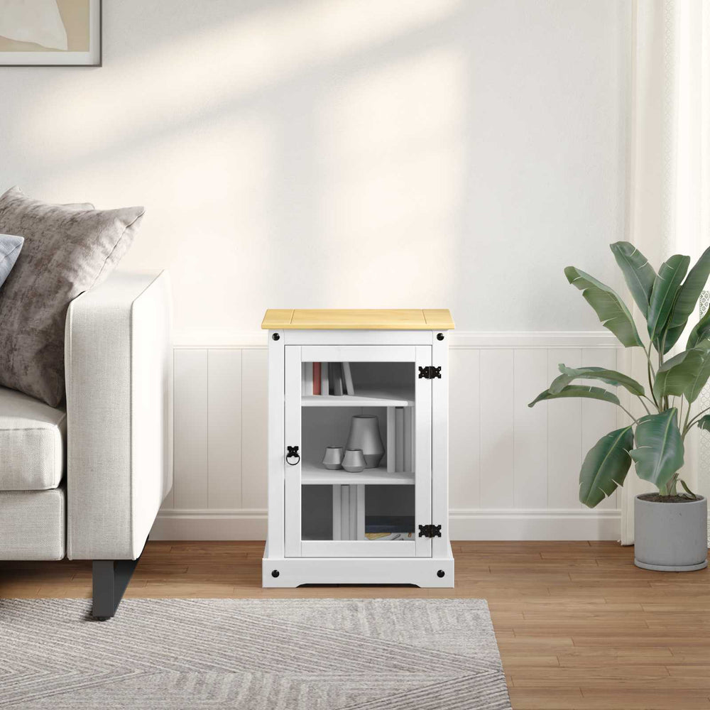 HiFi spintelė Balta 60 x 50 x 82 cm Kietos pušies mediena