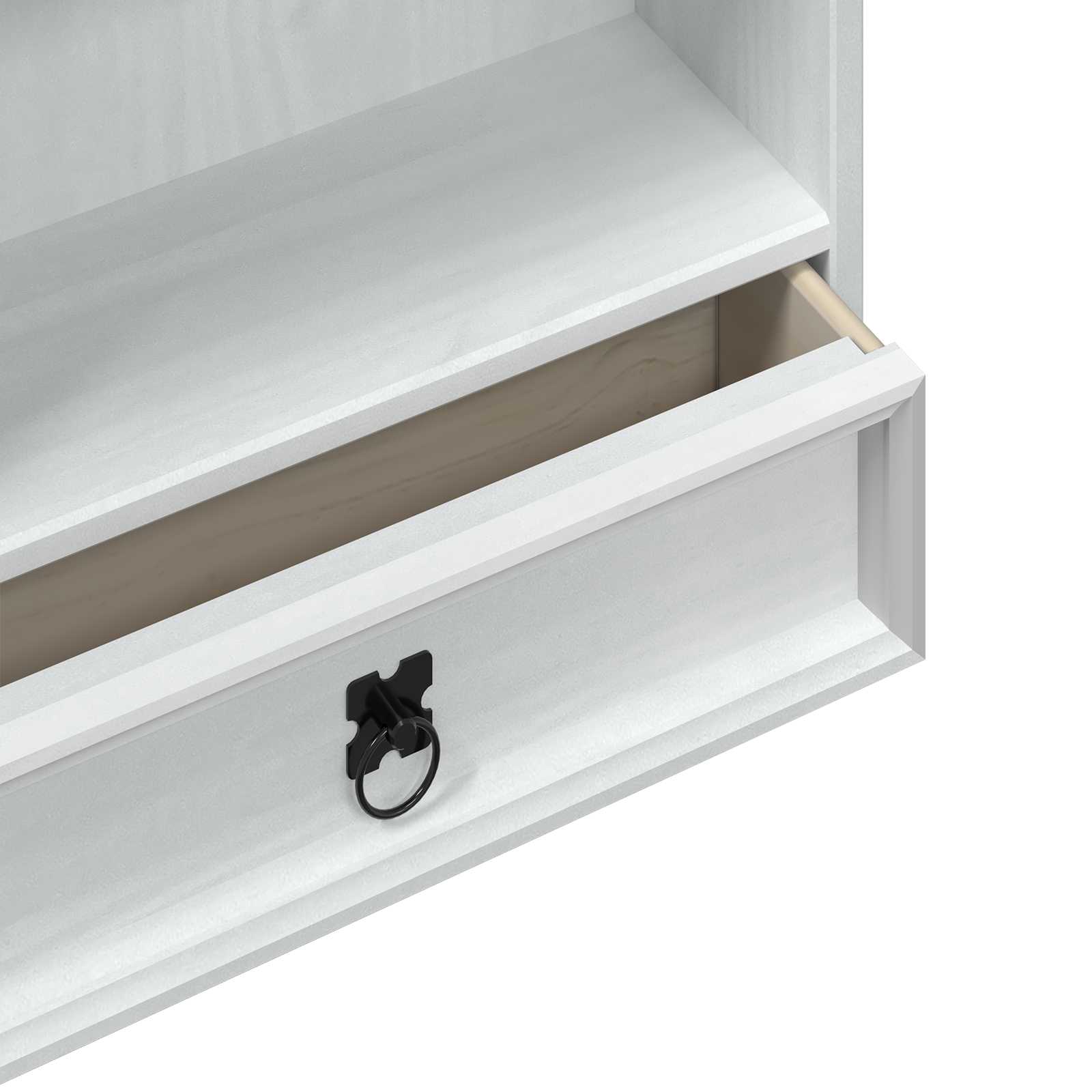 CD spintelė Balta 52 x 17.5 x 103 cm Kietos pušies mediena