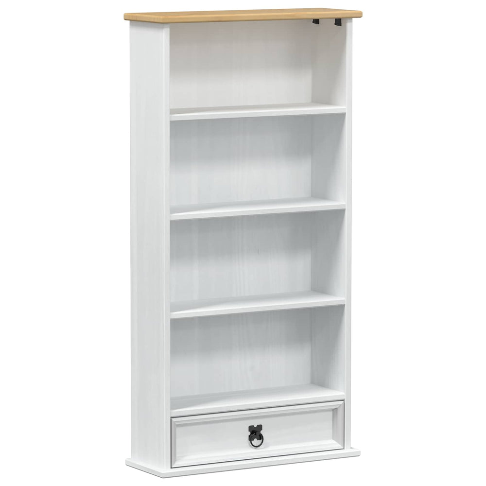 CD spintelė Balta 52 x 17.5 x 103 cm Kietos pušies mediena