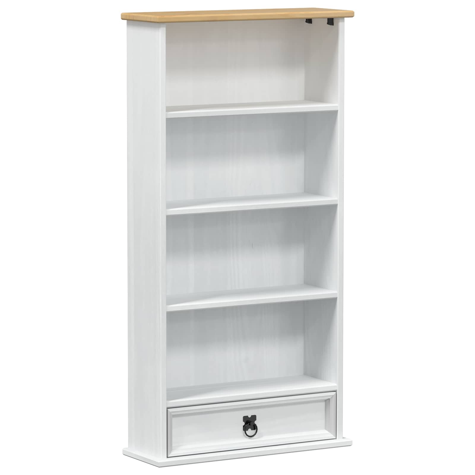 CD spintelė Balta 52 x 17.5 x 103 cm Kietos pušies mediena