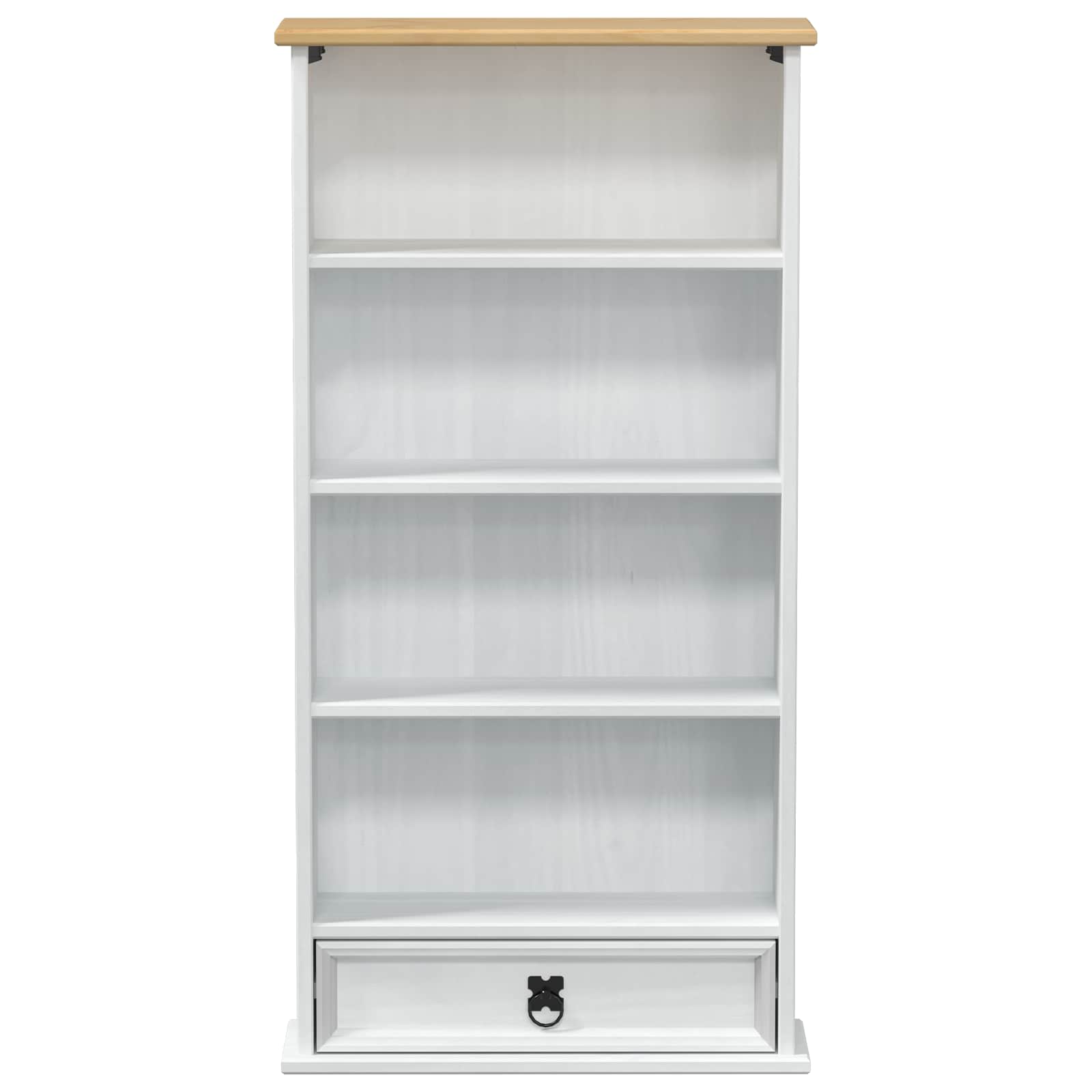 CD spintelė Balta 52 x 17.5 x 103 cm Kietos pušies mediena