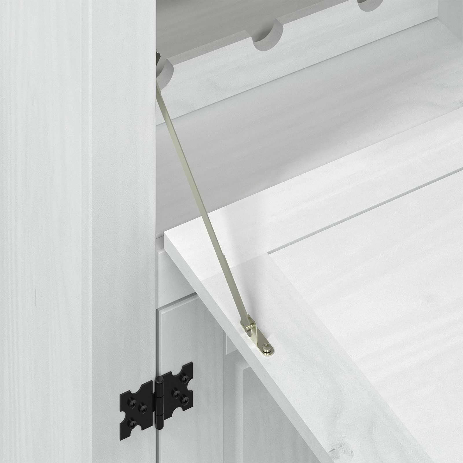 Wine Cabinet White 97 x 45 x 114 cm Solid Pinewood