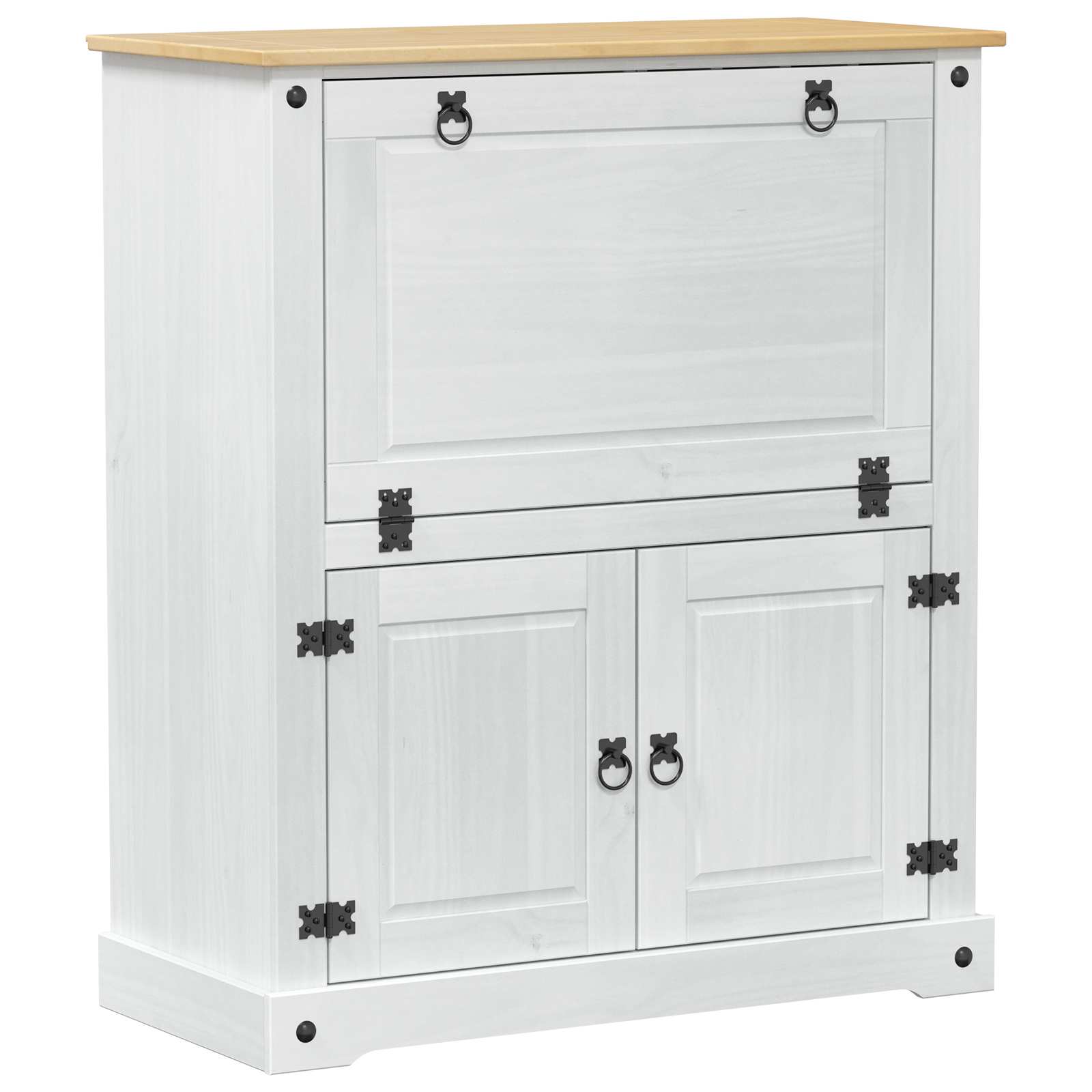Wine Cabinet White 97 x 45 x 114 cm Solid Pinewood