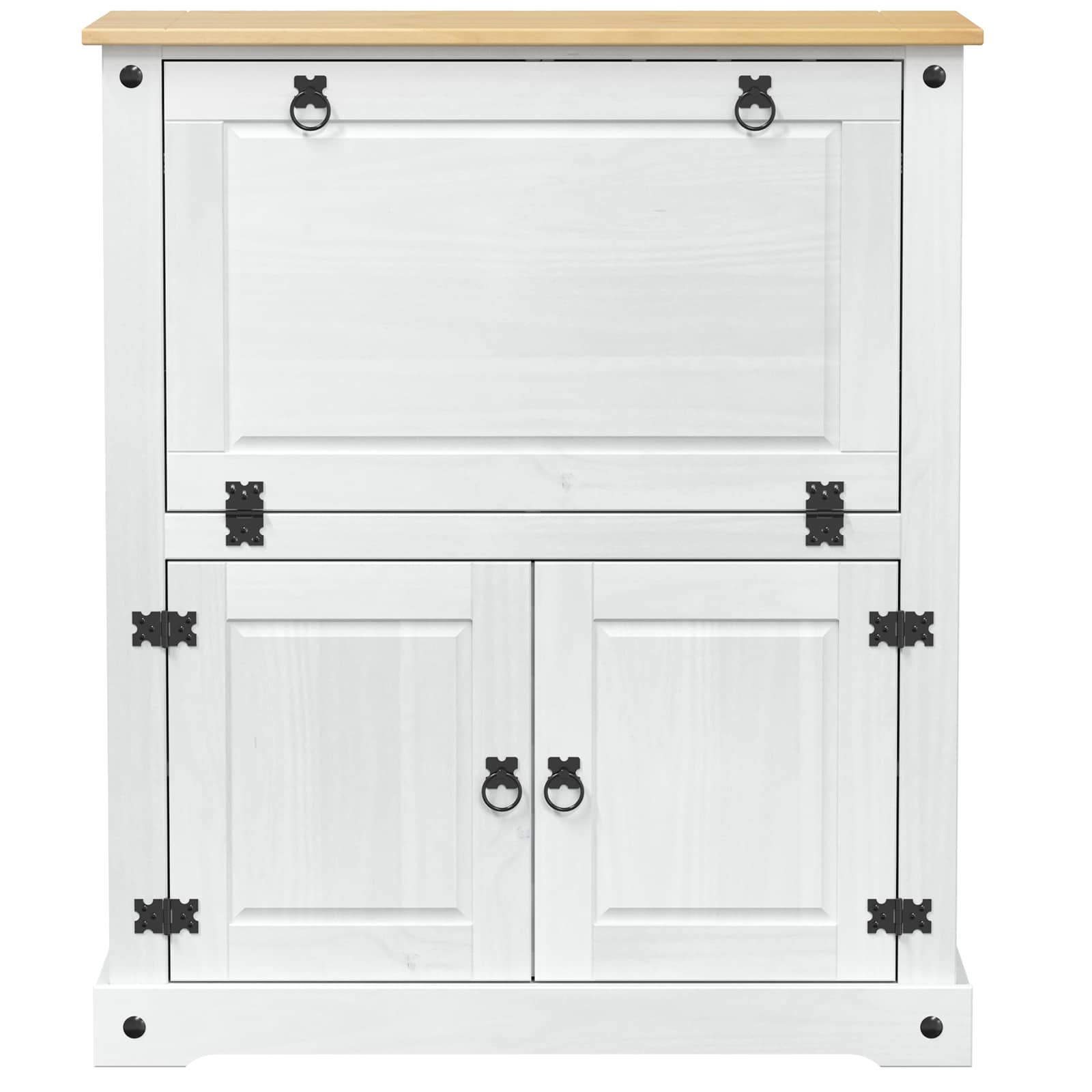 Wine Cabinet White 97 x 45 x 114 cm Solid Pinewood