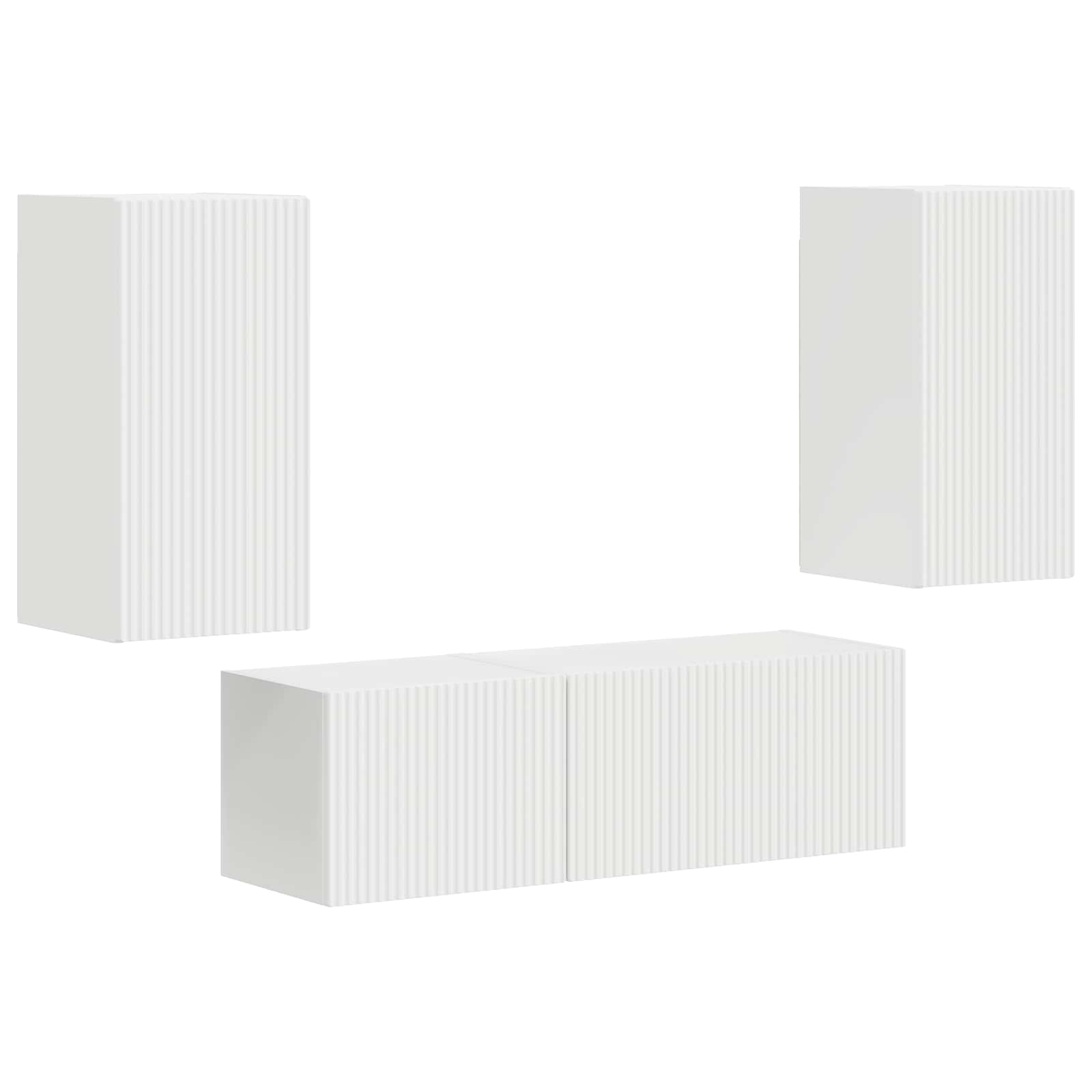 TV sieninio kabineto komplektas 4 pcs Balta Apdirbta mediena
