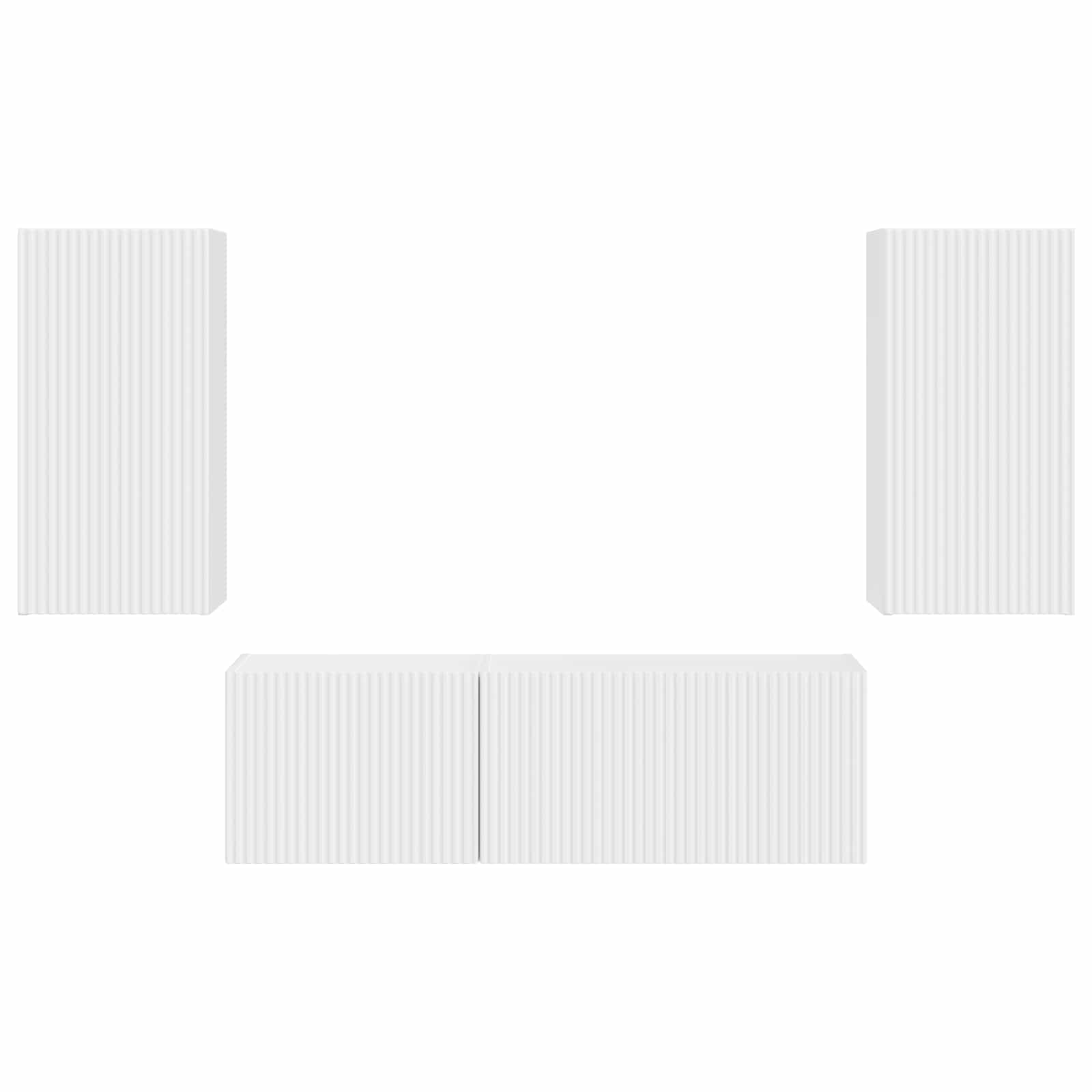 TV sieninio kabineto komplektas 4 pcs Balta Apdirbta mediena