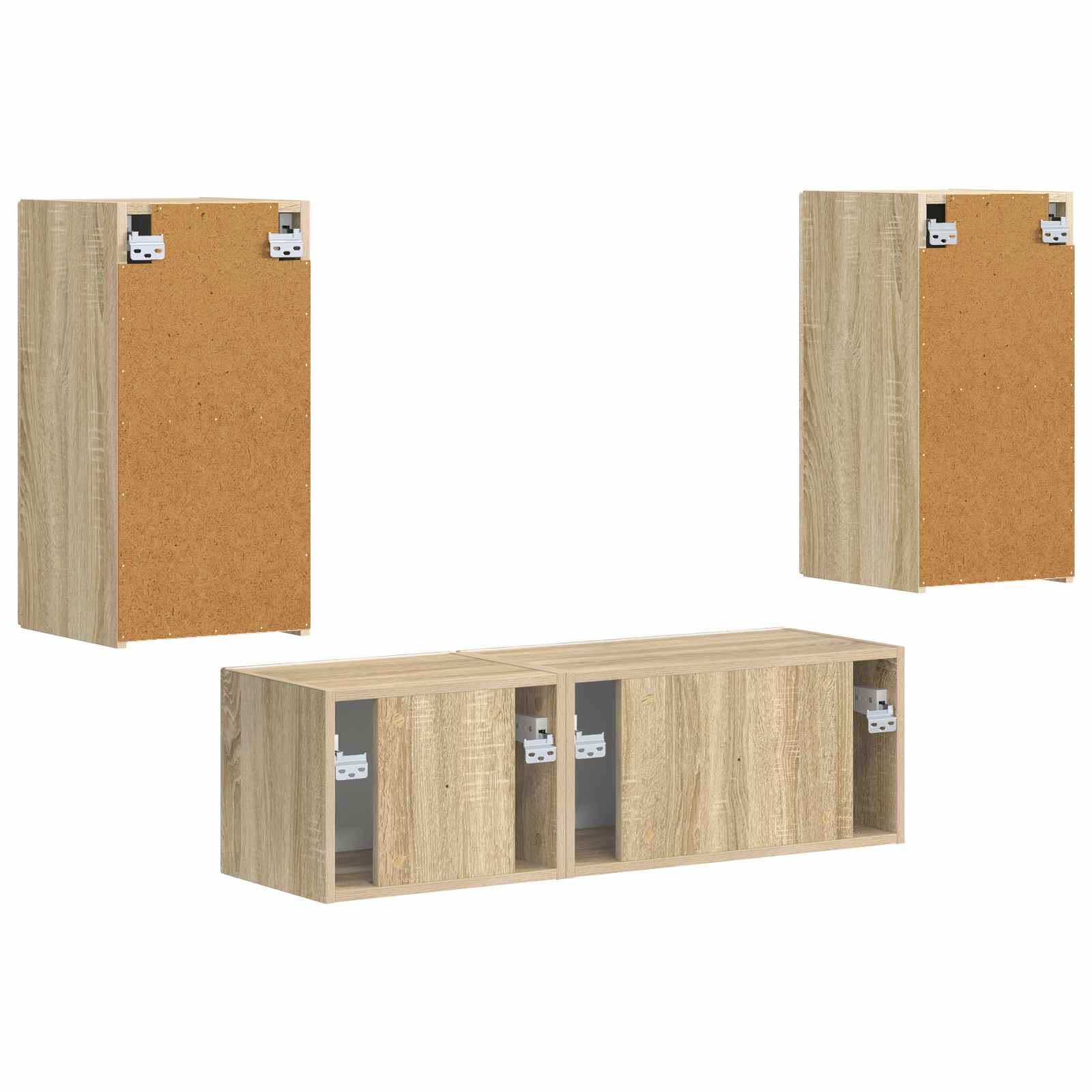 TV sieninio kabineto komplektas 4 pcs Sonoma ąžuolas