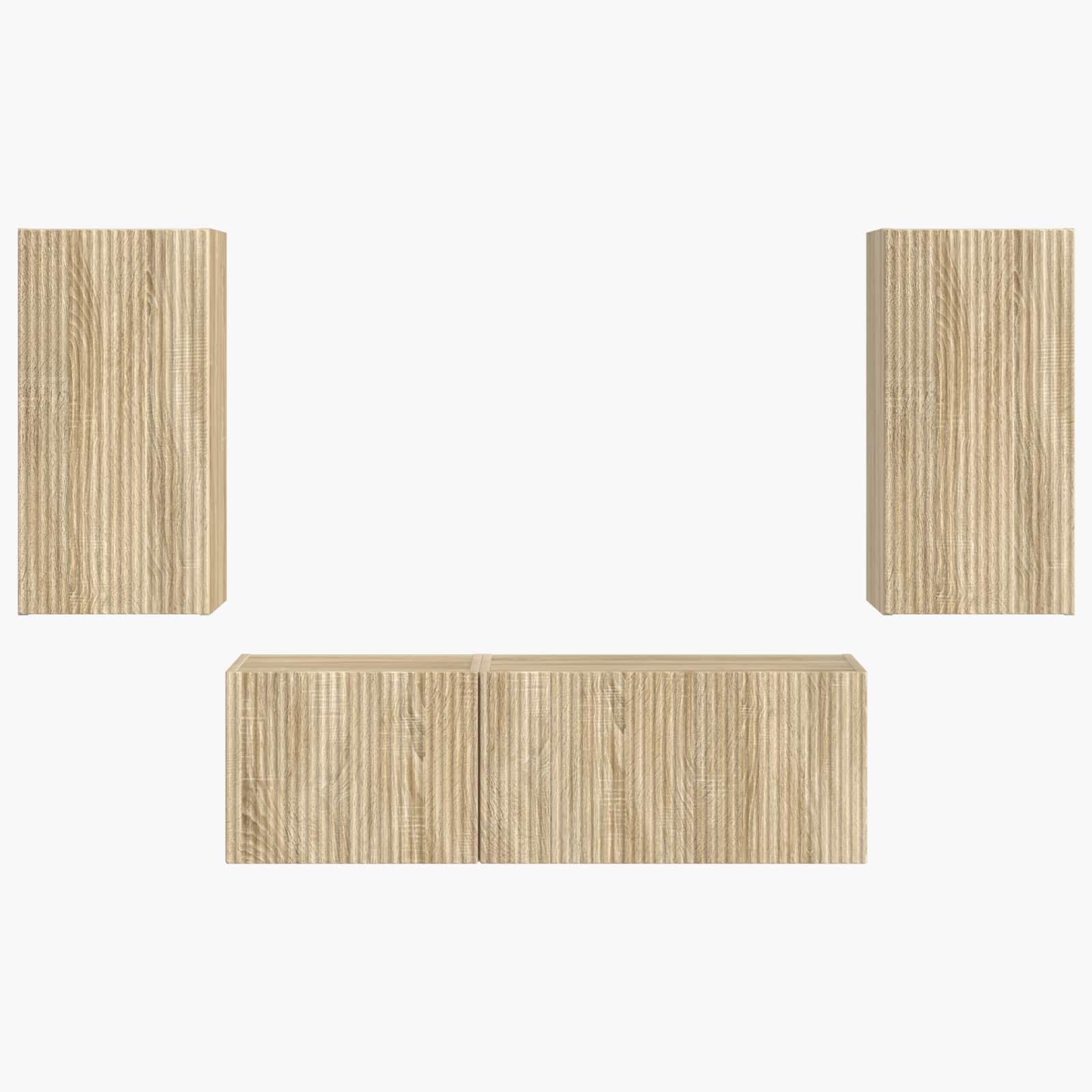 TV sieninio kabineto komplektas 4 pcs Sonoma ąžuolas