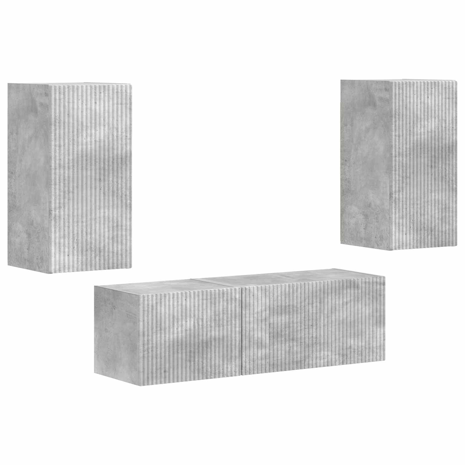 TV sieninio kabineto komplektas 4 pcs Betono pilka