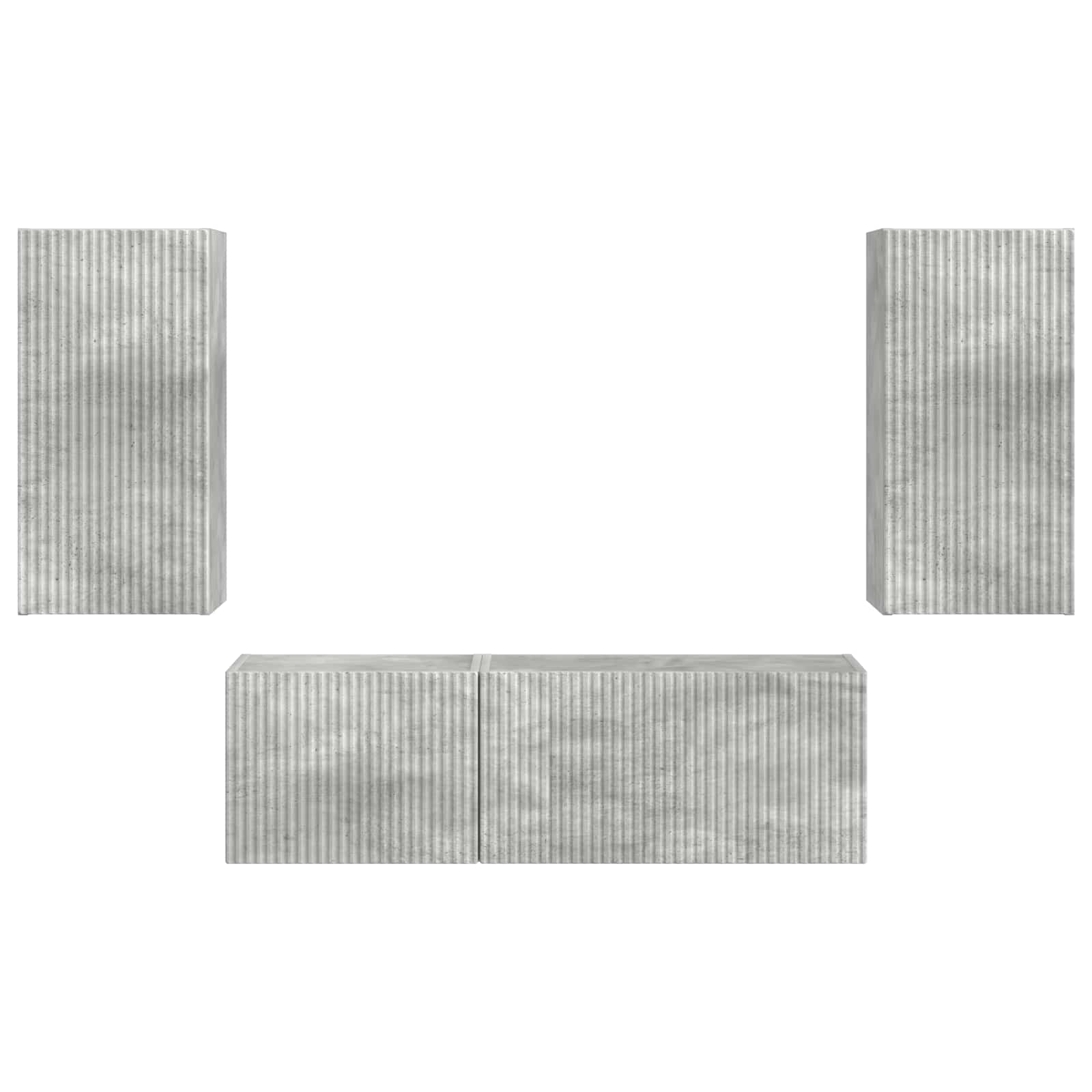 TV sieninio kabineto komplektas 4 pcs Betono pilka