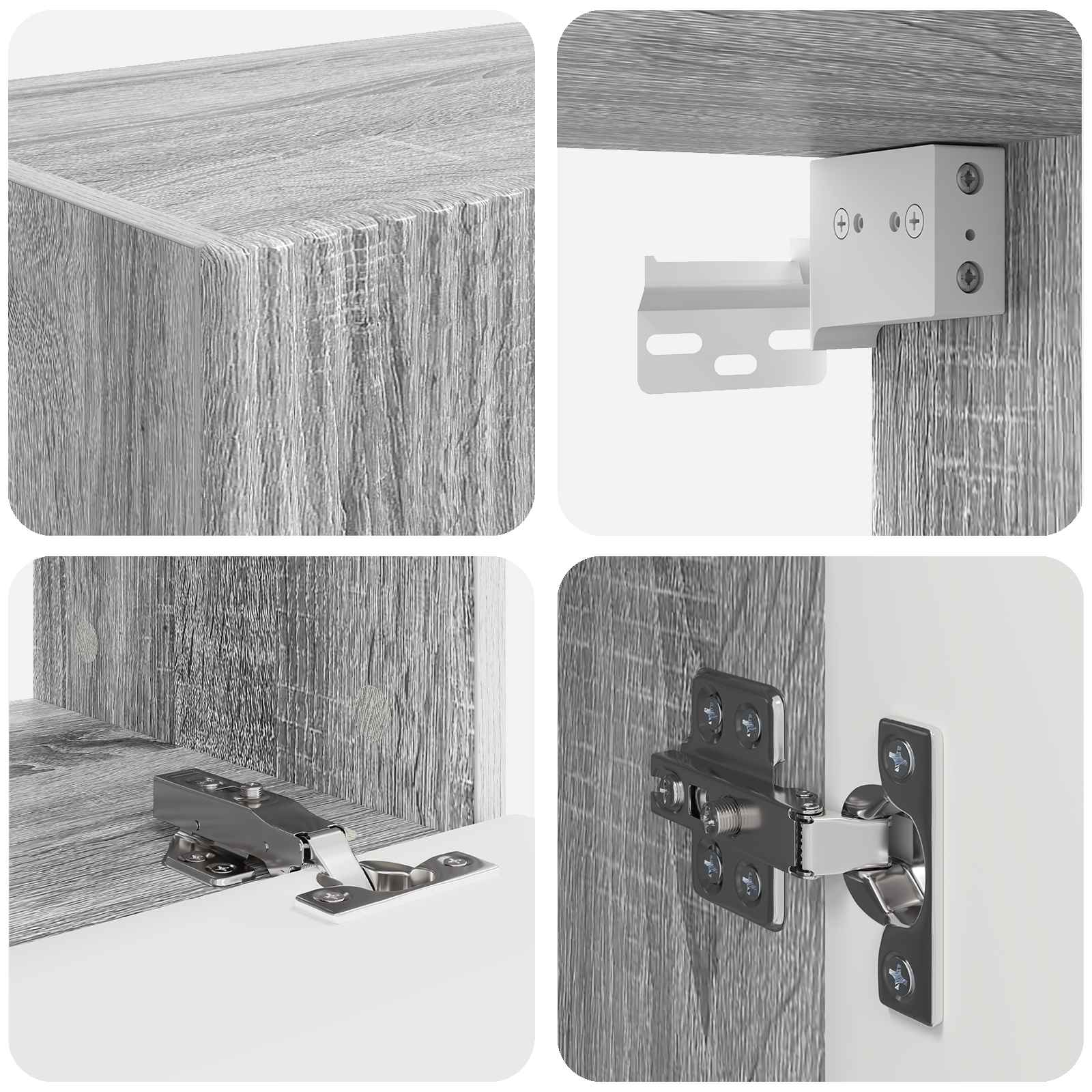 TV sieninio kabineto komplektas 4 pcs Pilkas Sonoma