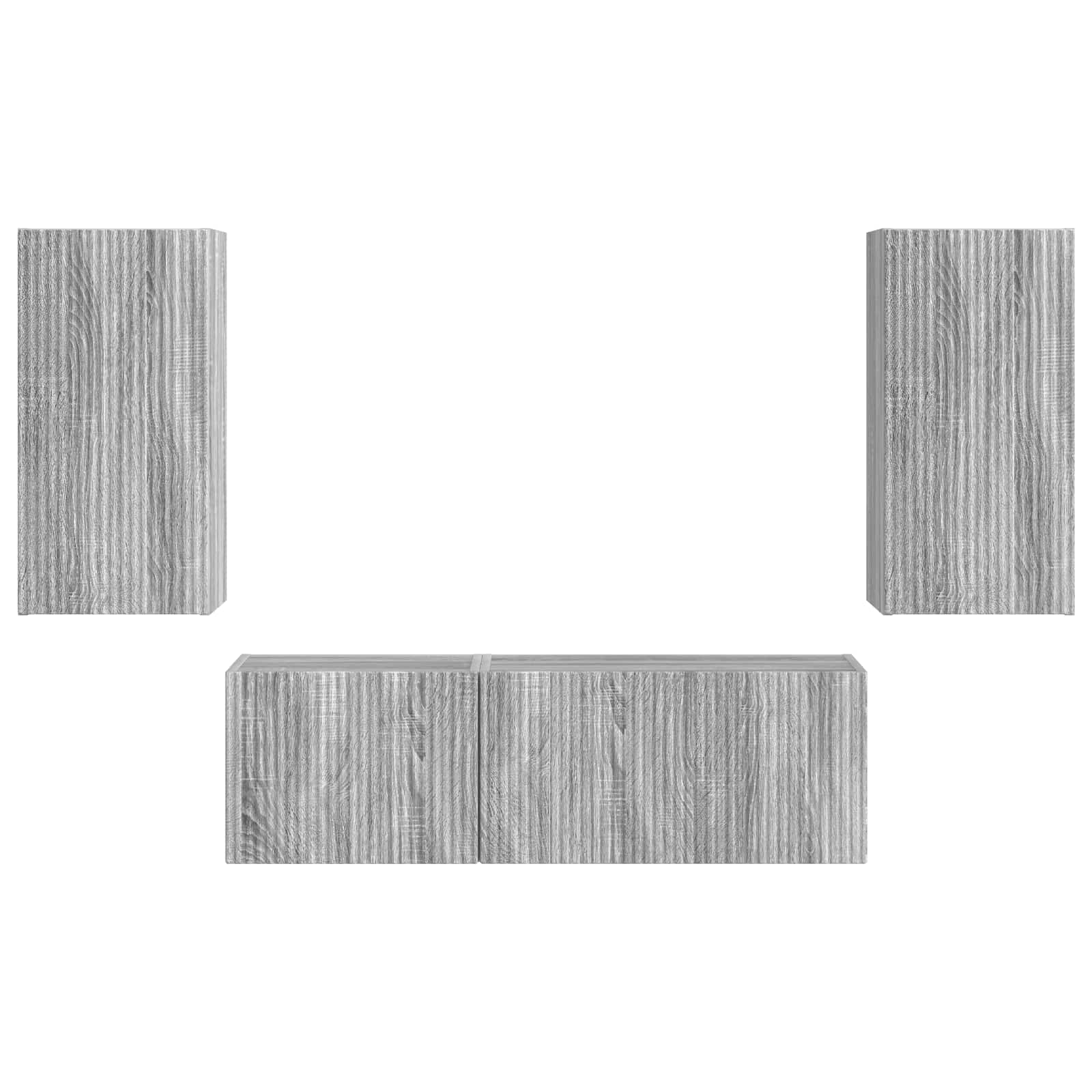 TV sieninio kabineto komplektas 4 pcs Pilkas Sonoma
