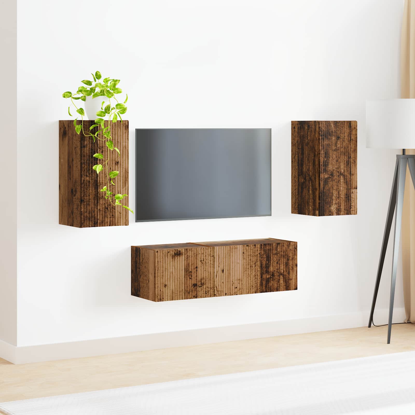TV sieninio kabineto komplektas 4 pcs Senas medis
