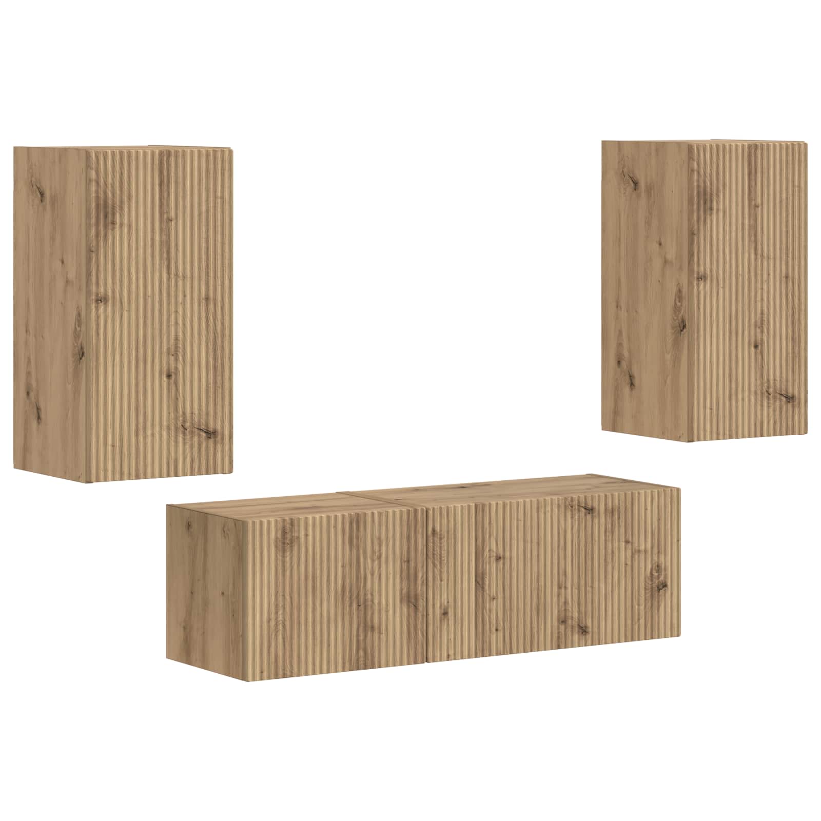 TV sieninio kabineto komplektas 4 pcs Amatininkų ąžuolas