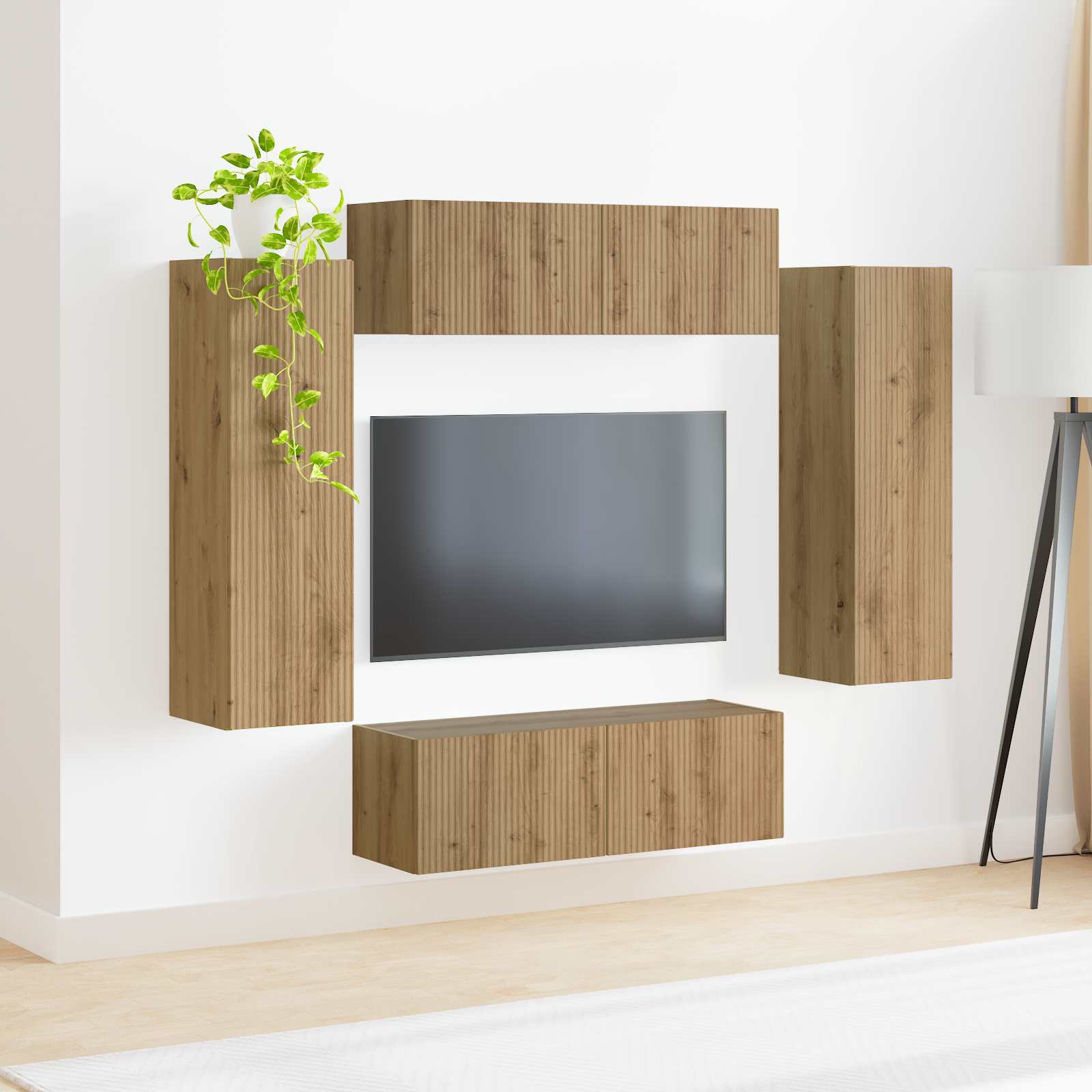 TV sieninio kabineto komplektas 4 vnt. Amatininkų ąžuolas
