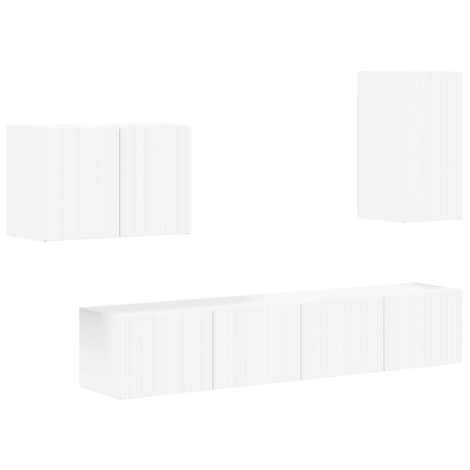 TV sieninio kabineto komplektas 4 pcs Balta Apdirbta mediena