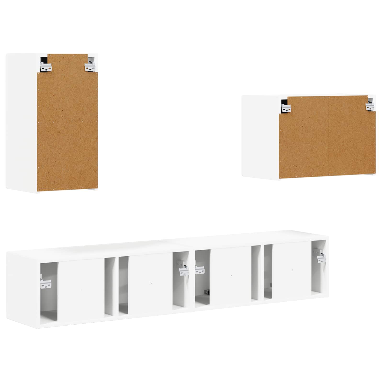 TV sieninio kabineto komplektas 4 pcs Balta Apdirbta mediena
