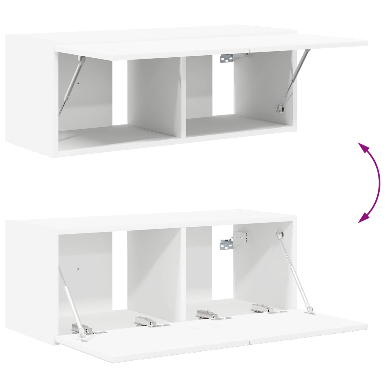 TV sieninio kabineto komplektas 4 pcs Balta Apdirbta mediena